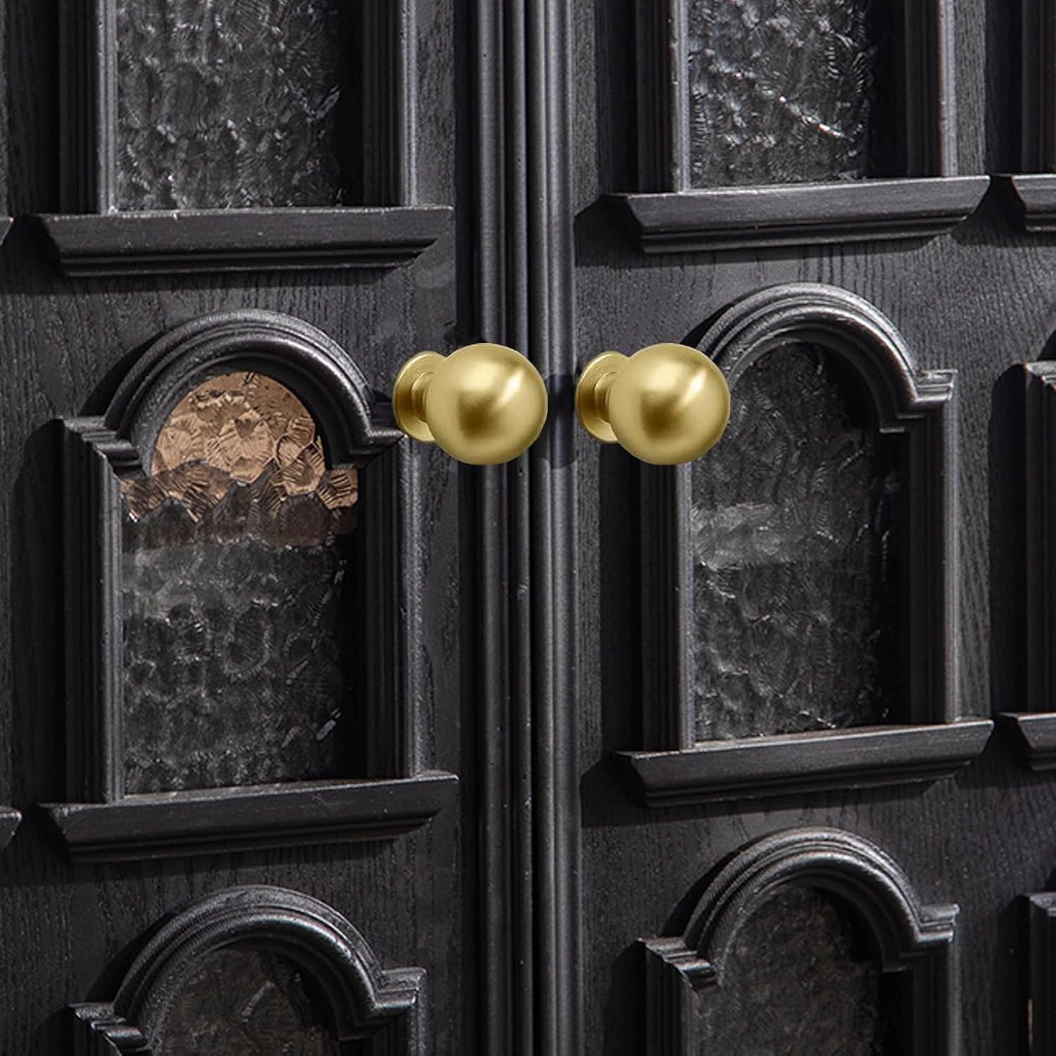 Ymaiss 12 Packs Brushed Gold Cabinet Knobs round Kitchen Dresser Knobs Drawer Pull Handles Single Hole Knobs Hardware for Drawer Dresser Cupboard Wardrobe image number 6