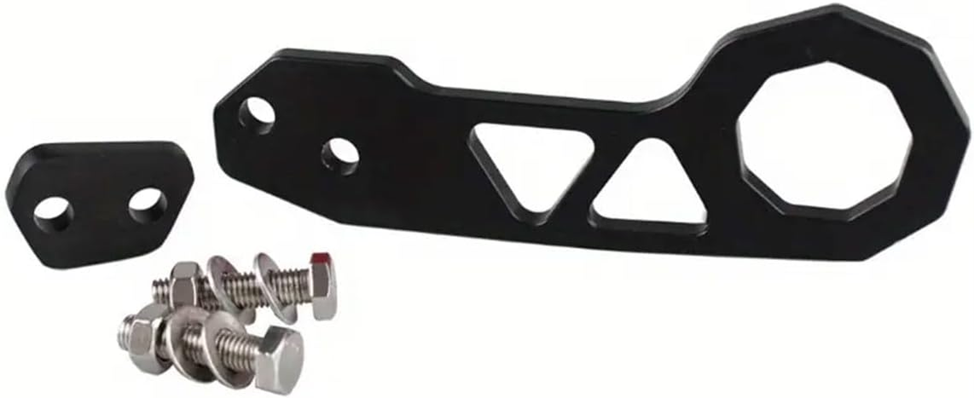 AIMALL Universal Rear Tow Hook Heavy Duty Alloy Car Bumper Towing Ring with Mounting Kit, Anodised Red or Black Colour for Vehicle Trailer Recovery or Styling Upgrade