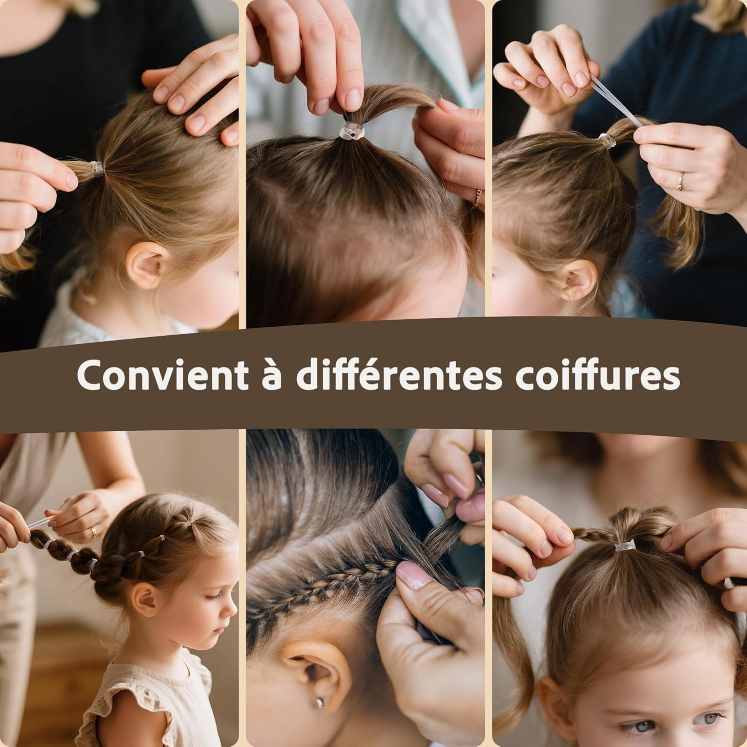 Pack of 1000 Transparent Hair Bobbles Small Mini Rubber Hair Bobbles Elastic Mini Rubber Bands Thin Rubber Rings for Braids, Updos and Hair Accessories image number 1