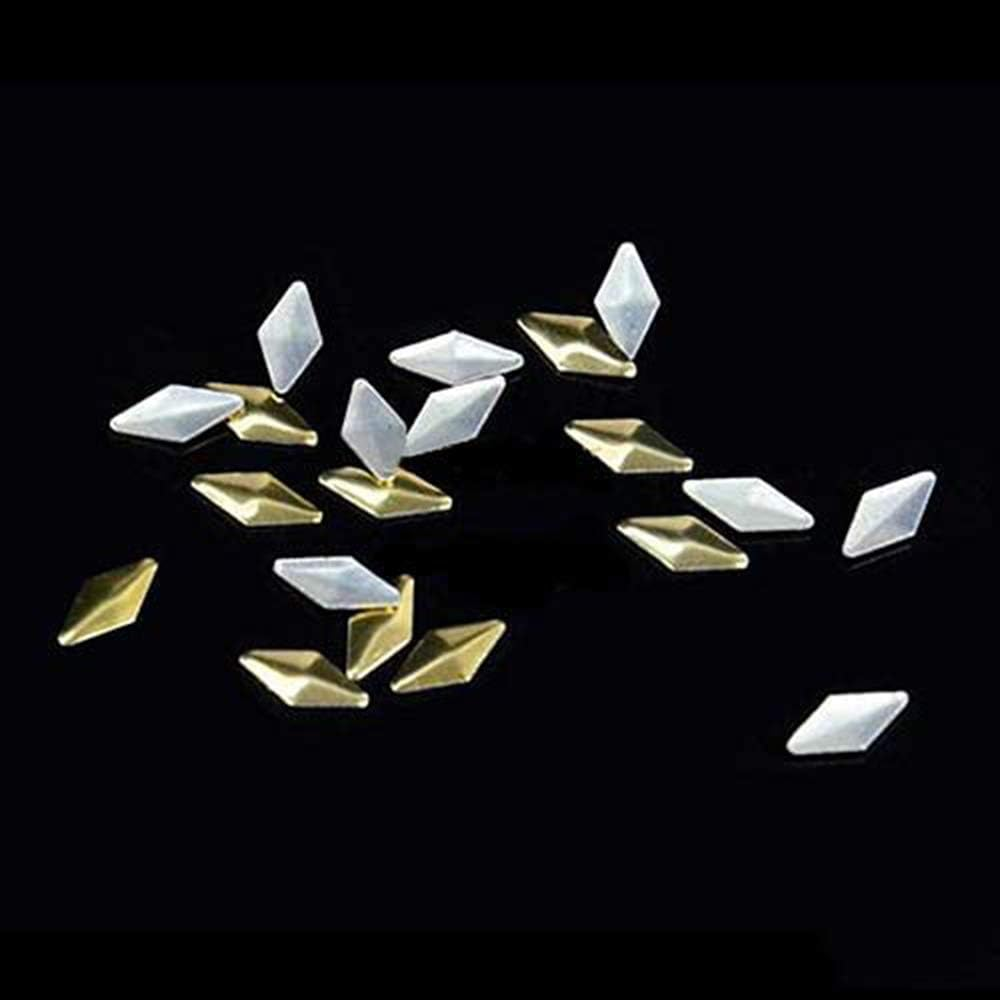1 Wheel 120Pcs Nails Art Jewels Diy Metal Stud Stickers Golden Nail Art Decor image number 1