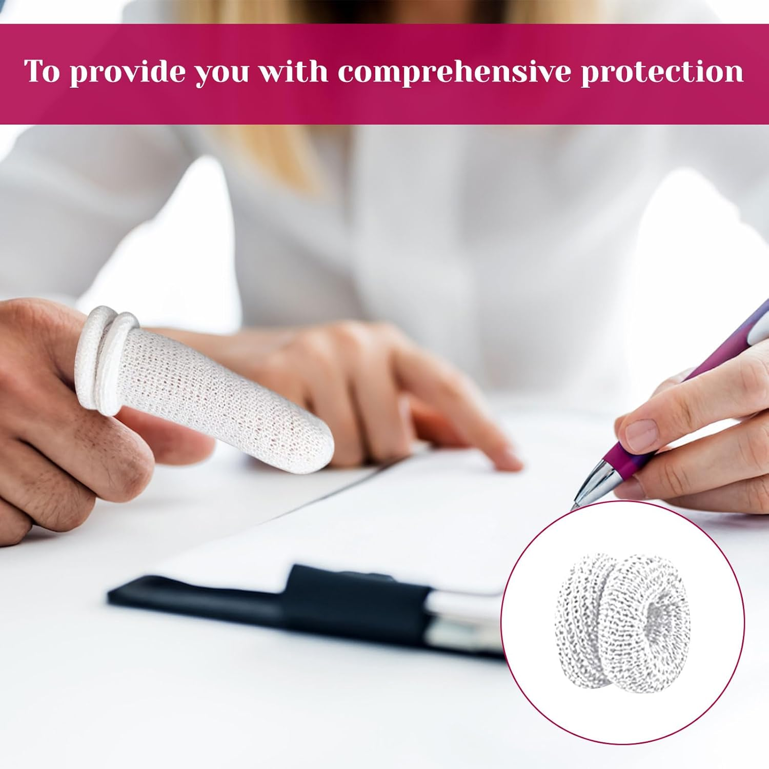 Finger Tubular Bandage, 20 Pcs Compression Bandage, Tubular Thumb Bandages, White Cotton Finger Cots, Roll Hand Cot, Soft Resilient Finger Bandage for Snug and Fixed Climbing, Easy to Use