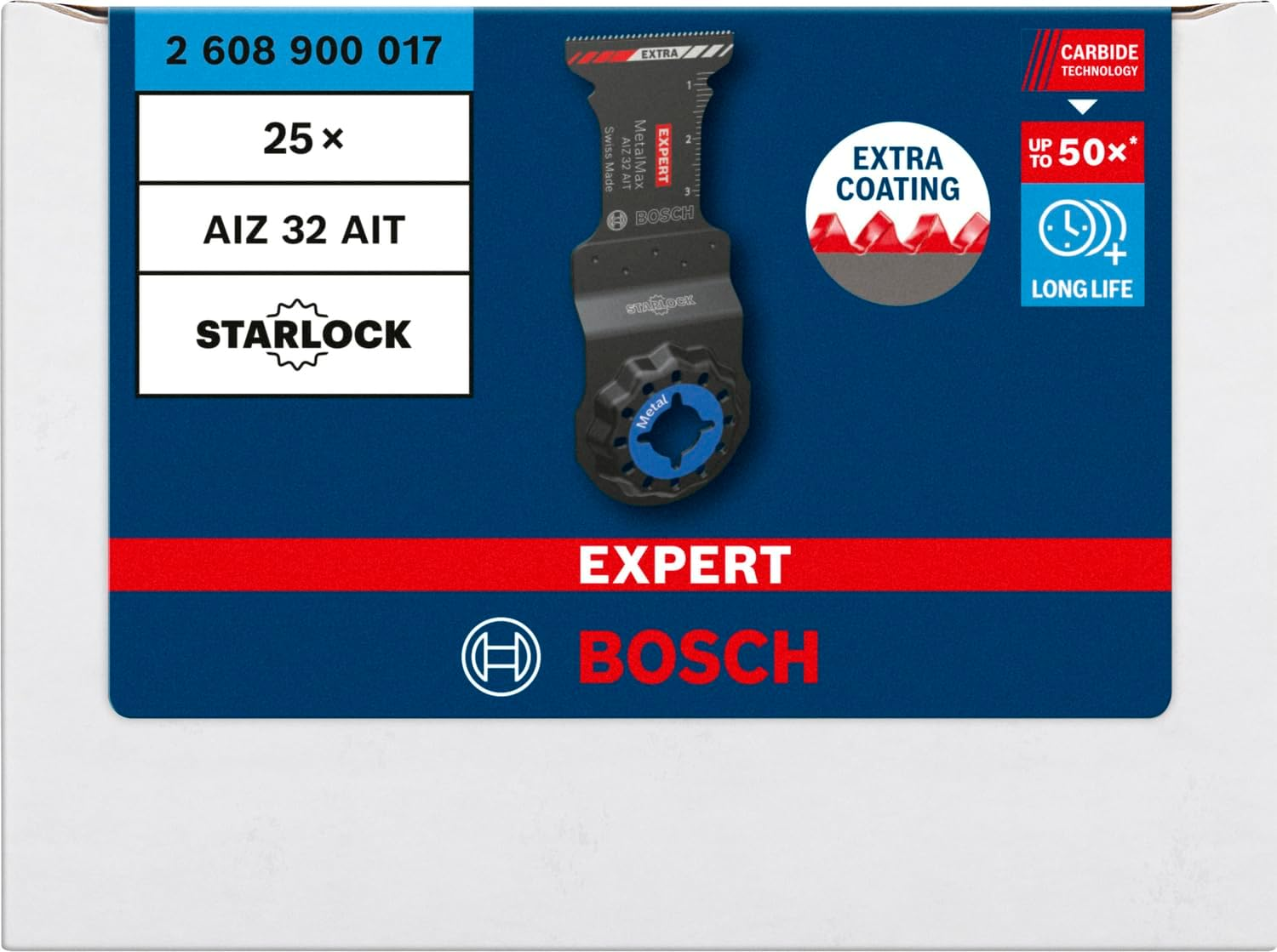 Bosch Professional 1X Expert Metalmax AIZ 32 AIT Multitool Blade (For Steel, Stainless Steel, Width 32 Mm, Accessories Multitool) image number 4