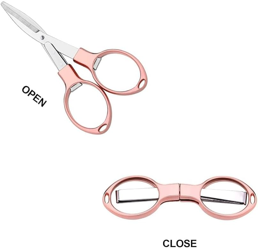 Stainless Steel Travel Scissors, Foldable Mini Safety Scissors, 3-Piece Set, Portable for Nurse Travel Office image number 2