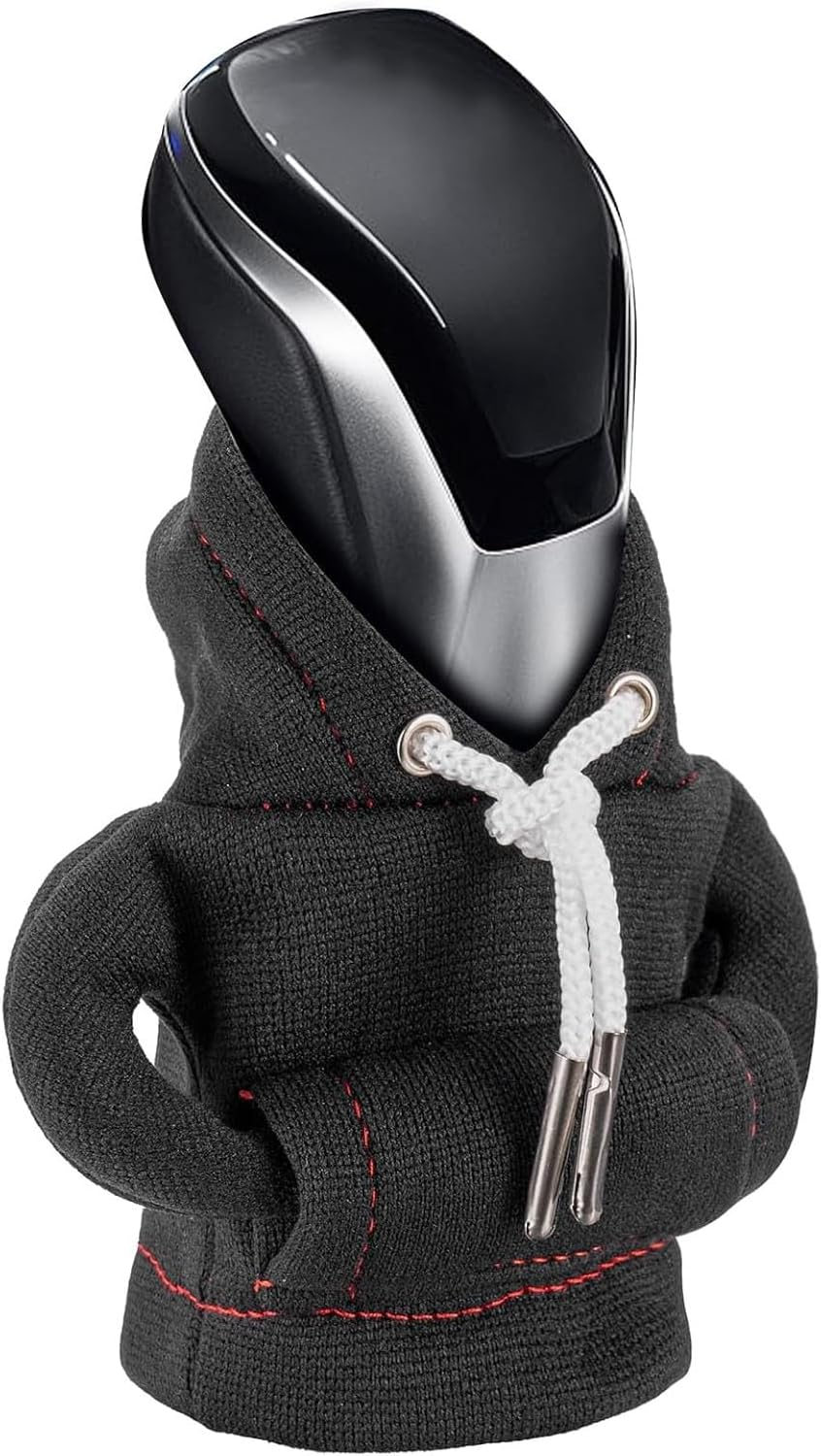 Car Gear Shift Knob Cover - Upgraded Universal Mini Hoodie for Shifter, Cute Automotive Interior Gadget Car Decor Accessory image number 1