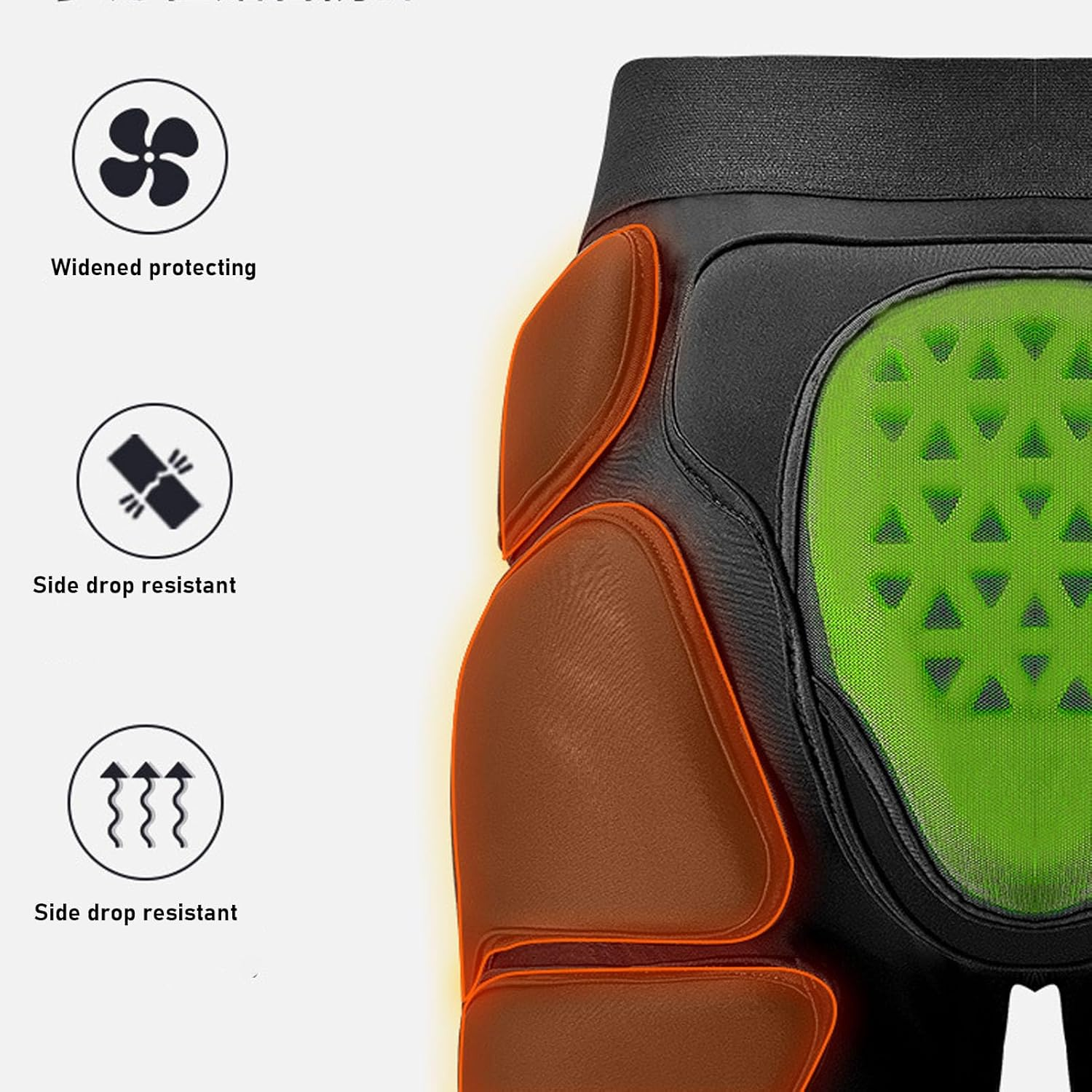 3D Protective Padded Shorts, Skiing Skating Tailbone Hip Butt Pad, Impact Crash Pants Shorts for Ice Figure Roller Skating Skateboarding Skiing Snowboarding, for Women Men