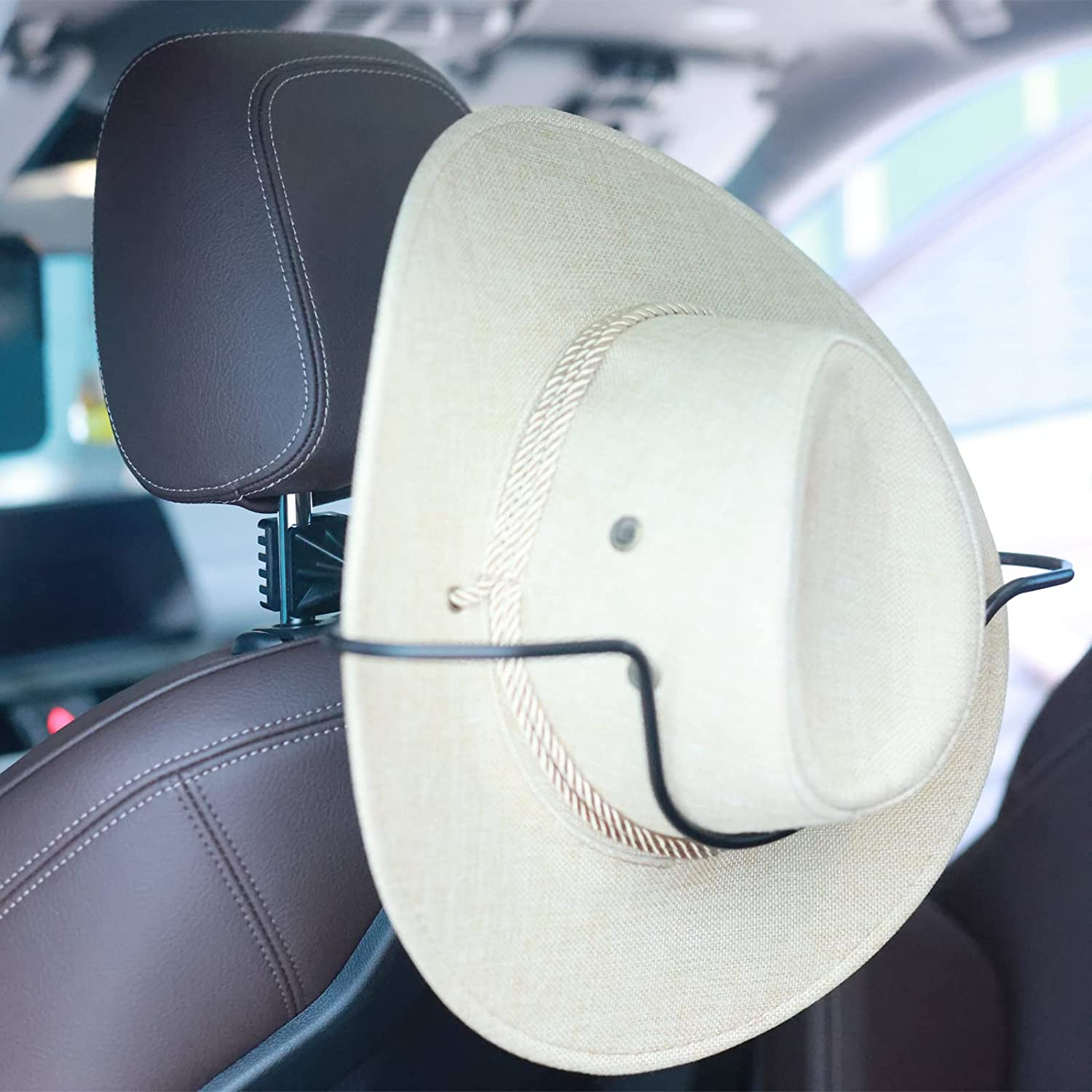 Cowboy Hat Holder for Truck, Car Hat Holder, Cowboy Hat Rack for Truck Suv Car Coat Hanger Hard Hat Holder for Truck Seat Car Accessories image number 2