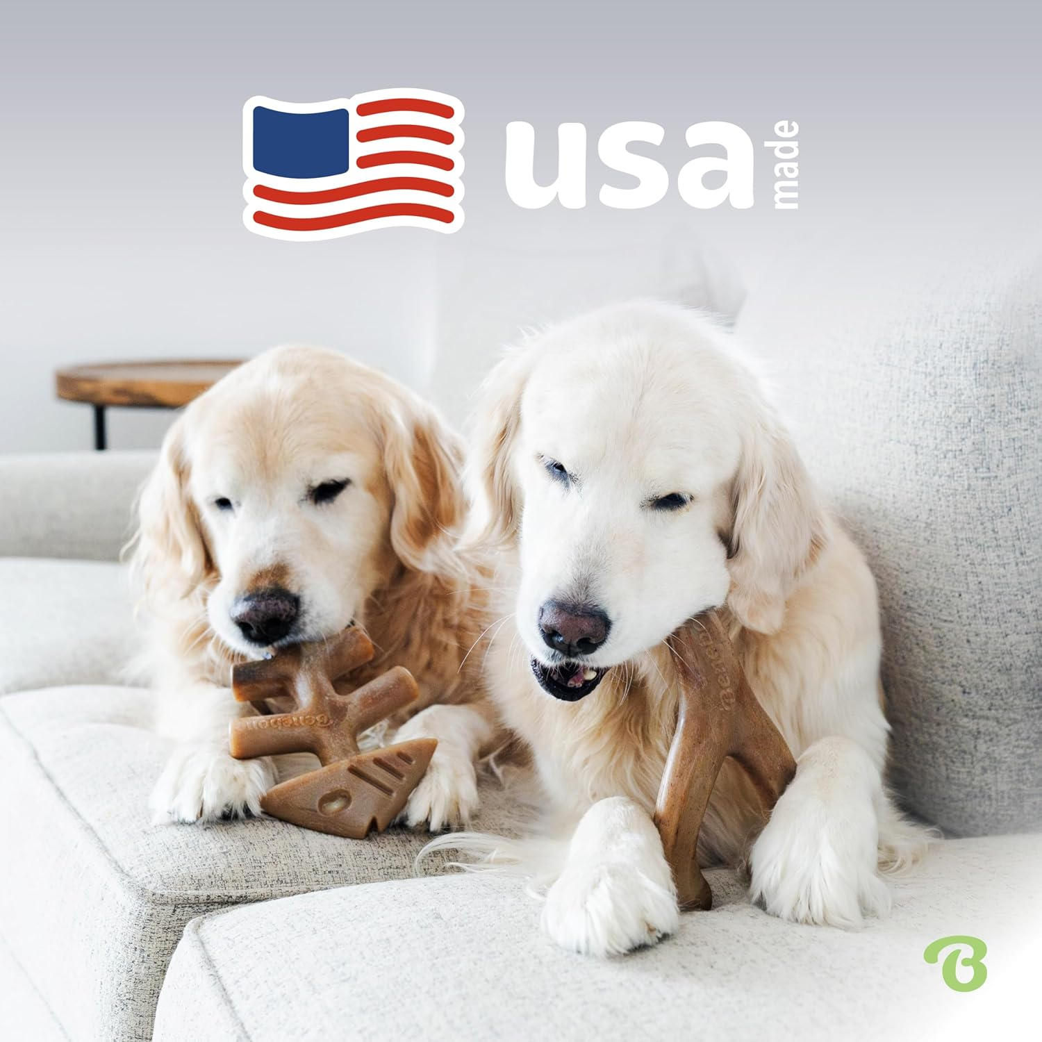 Benebone 2-Pack Indestructible Fishbone/Wishbone Dog Chew Toys, Long Lasting Tough Boredom Breaker for Dogs, Real Salmon and Real Bacon Flavour, for Large Dogs, Made in USA image number 6