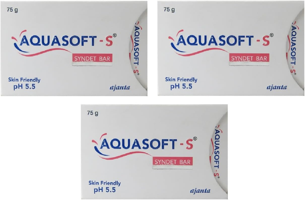 AQUASOFT S SYNDET BAR, 75G (Pack of 3)