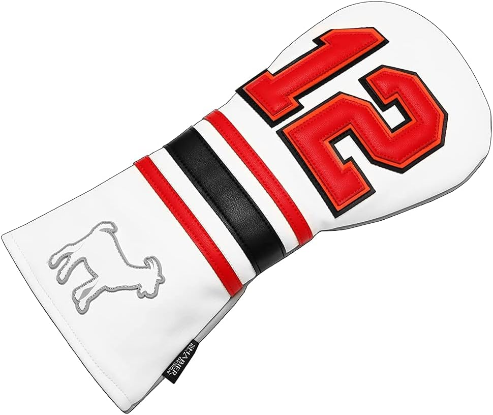 SHABIER Golf Sports Style Golf Wood Club Headcover Driver Cover for Taylormade M5 M6 Driver - Black 24 image number 6