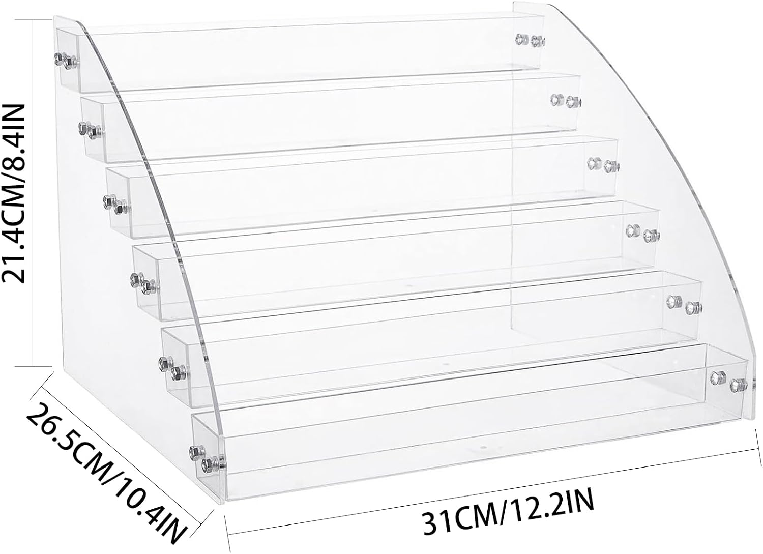 TAVVKE 6 Tiers Nail Polish Stand 66 Bottle Capacity Acrylic Clear Nail Polish Display Stand 31 * 26.5 * 21.4 CM image number 3