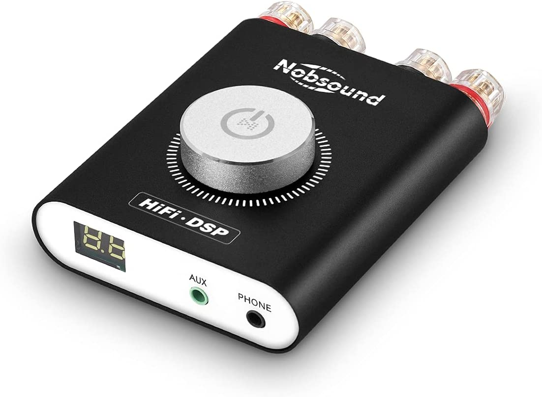 Nobsound NS-20G 200W Mini Bluetooth 5.0 Power Amplifier 2.0 Channel Wireless Receiver Hi-Fi DSP Stereo Headphone Audio Amp LED Display (Black) image number 6
