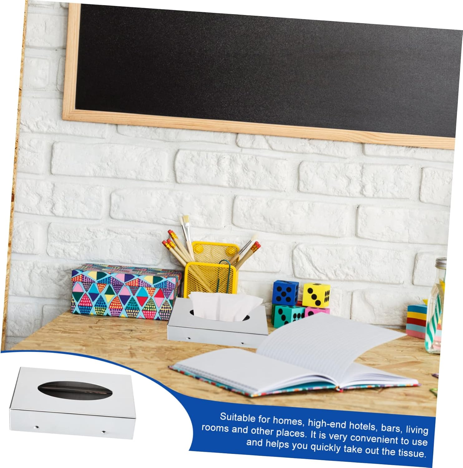 Alipis Modern Mirror Paper Box Tissue Storage Box Steel Frame Tissue Paper Holder image number 6