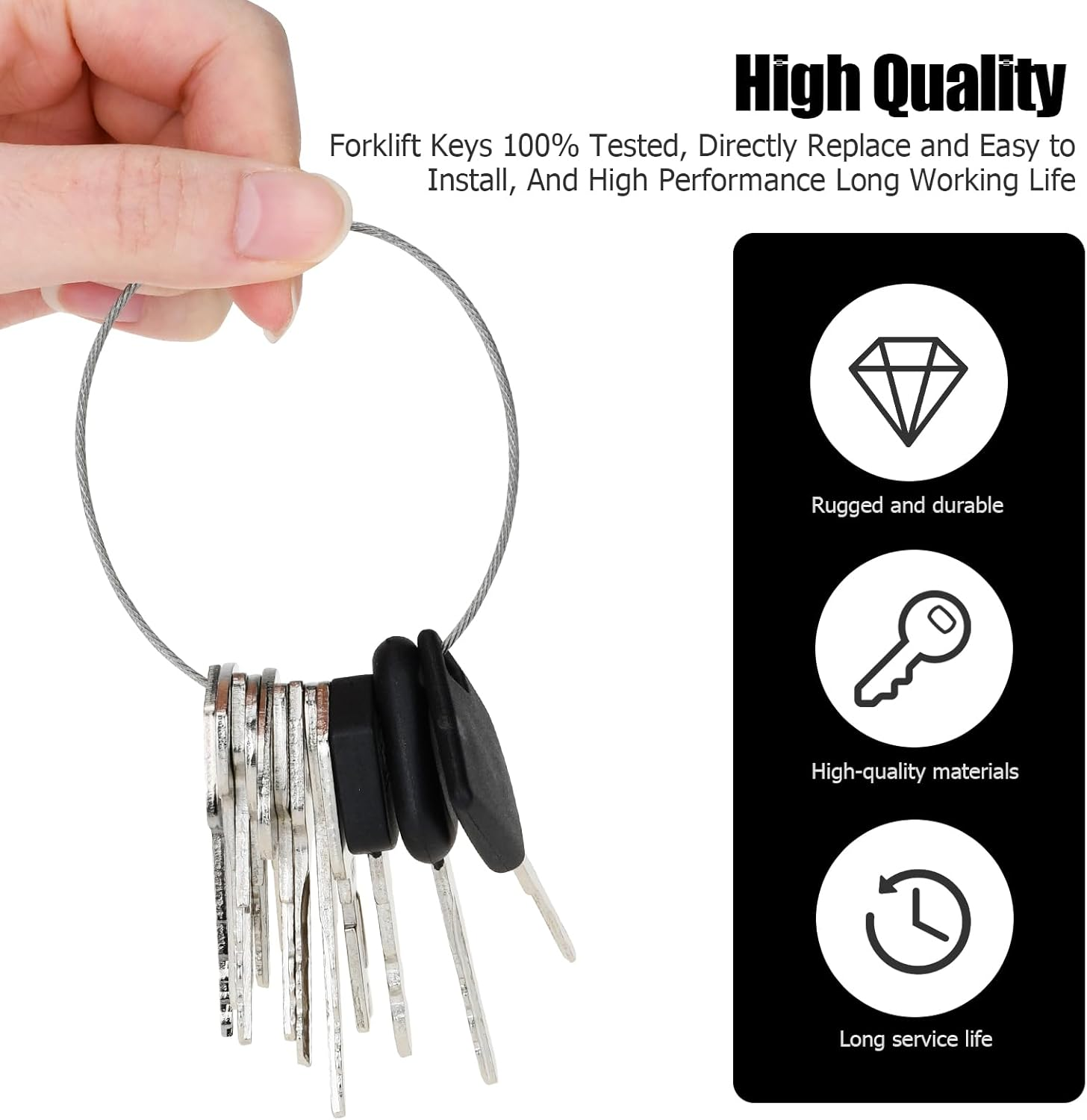 12Pcs Forklift Key Master Set for Hyster Crown Yale Cat Clark Komatsu Toyota Doosan Nissan JCB Volvo Tornado Mitsubishi Forklift Heavy Equipment Keys Set image number 2