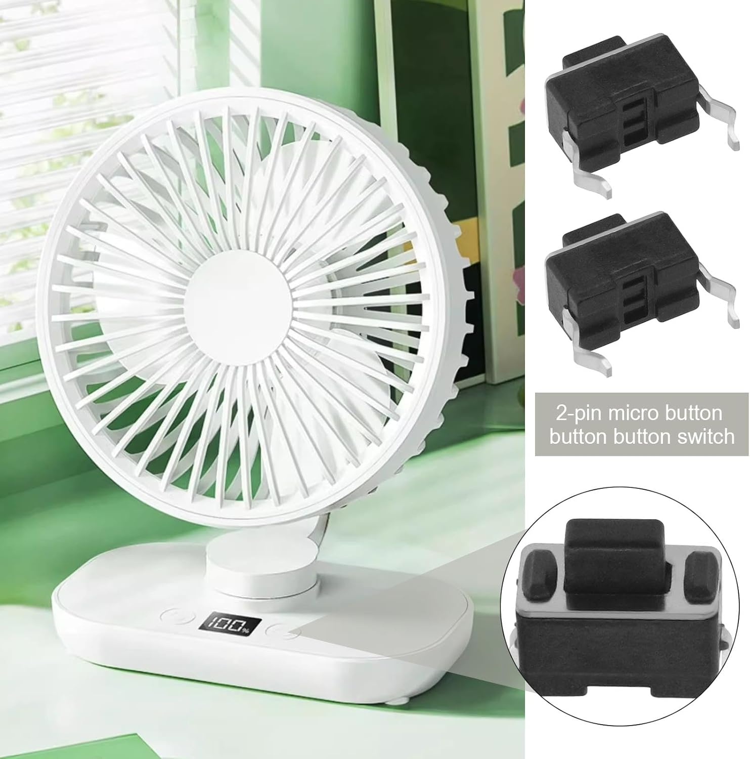 Emagtech 50PCS 2Pin Micro Switch Tactile Push Button Switch Mini Tact Switch 3.5X6X5Mm for Household Appliances and Small Toys Black image number 2