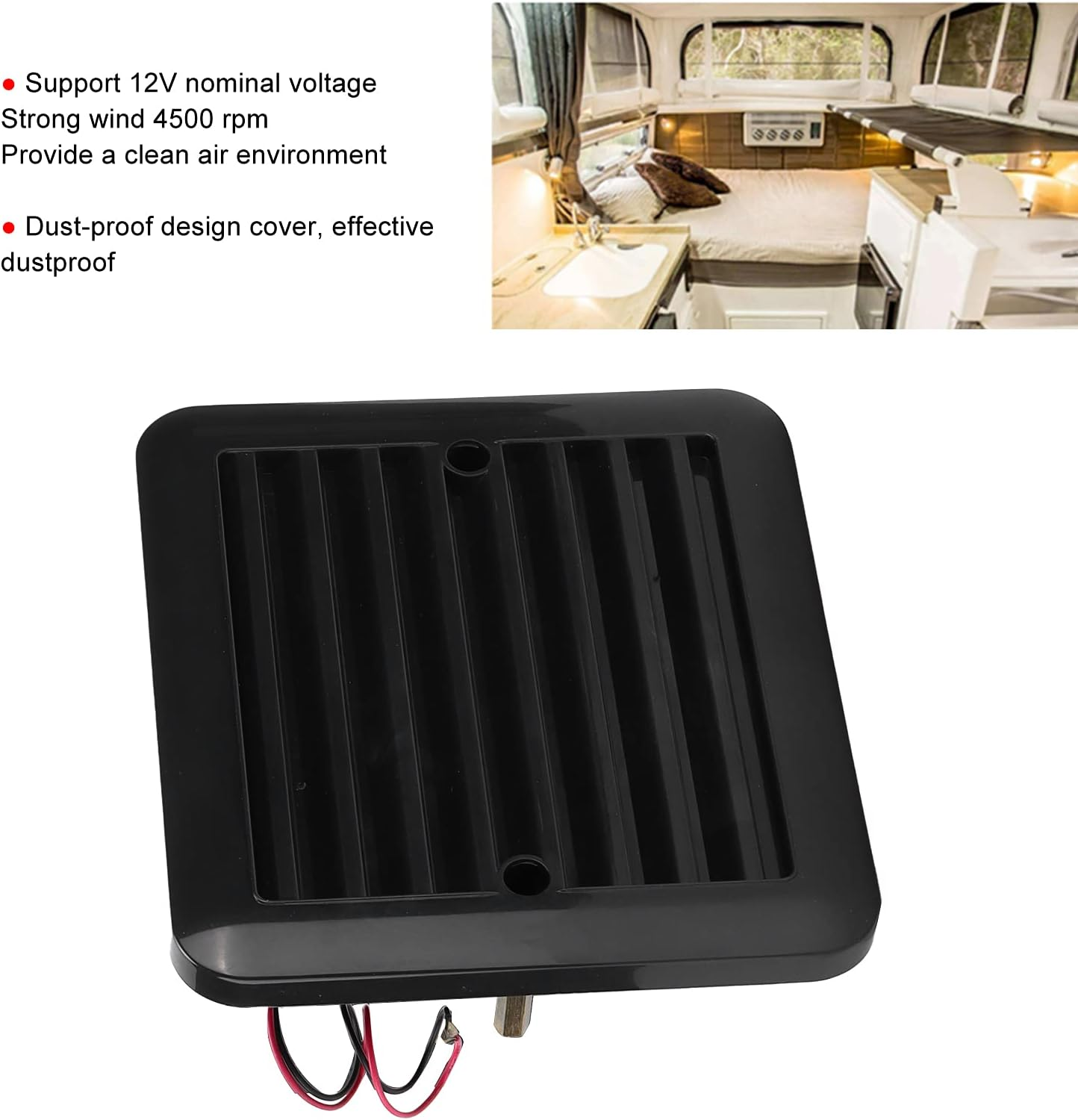 12V RV Roof Vent Fan, Air Vent Ventilation Cooling Exhaust Fan with Motor 7 Blades Strong Wind Type Accessories RV Caravan Fan for Motorhome, Cars, Trucks, Camping Tents, RV