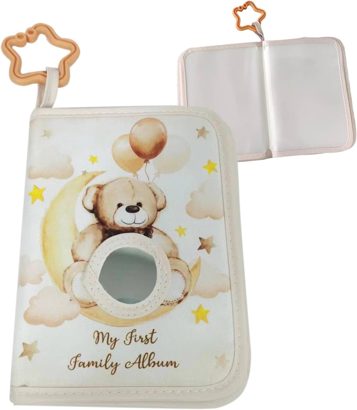 Photo Album for Baby | Soft Photo Albums in Bear Design | Multifunctional Portable Picture Album Book with Star Hook for Home Crib Stroller image number 4