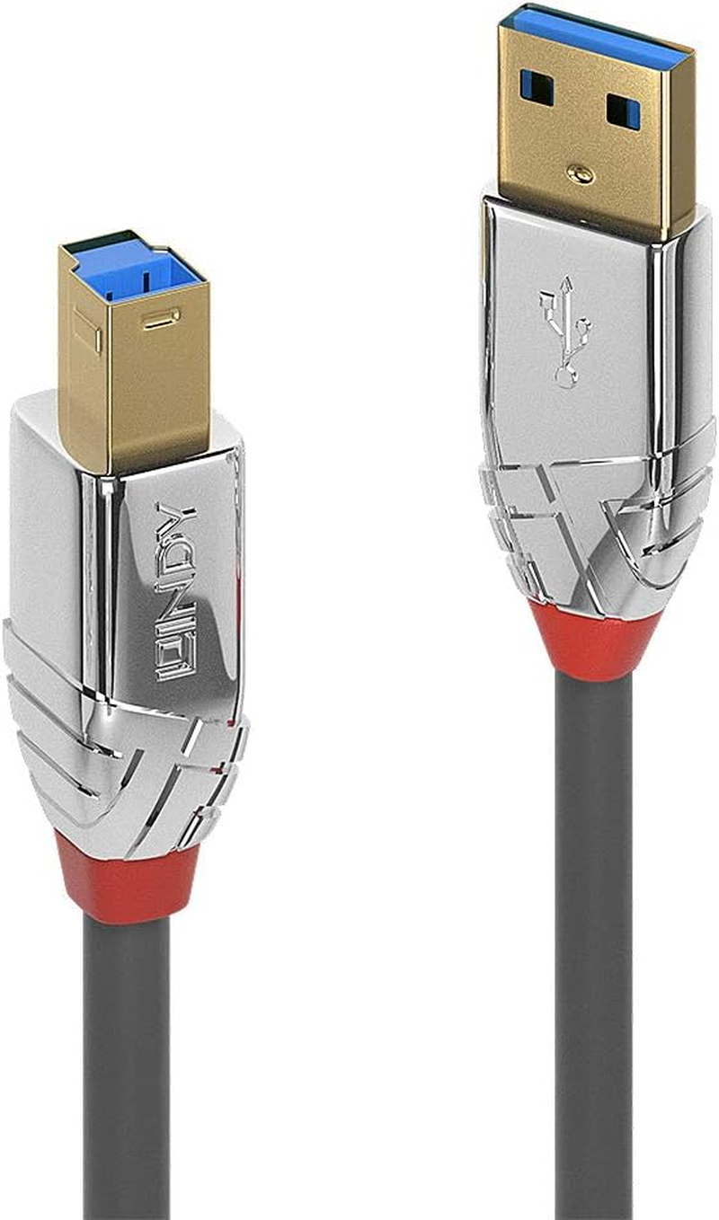 LINDY 5M USB 3.2 Type a to B Cable, 5Gbps, Cromo Line image number 2