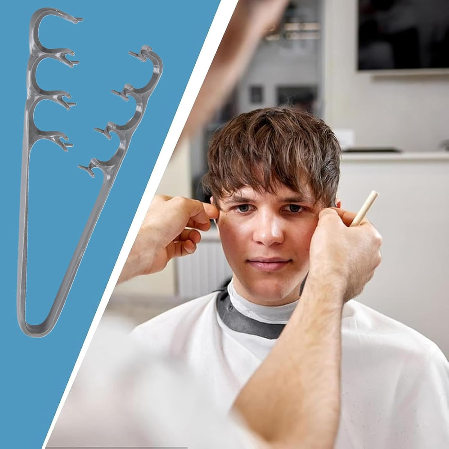 Styling Comb with Texture Comb, Volumising Wide-Tooth Hair Styling Comb, Detangling Comb with Wide Teeth, Hairline Volume Tool for Bangs Seam Grooming, Seam Care (Grey) image number 5