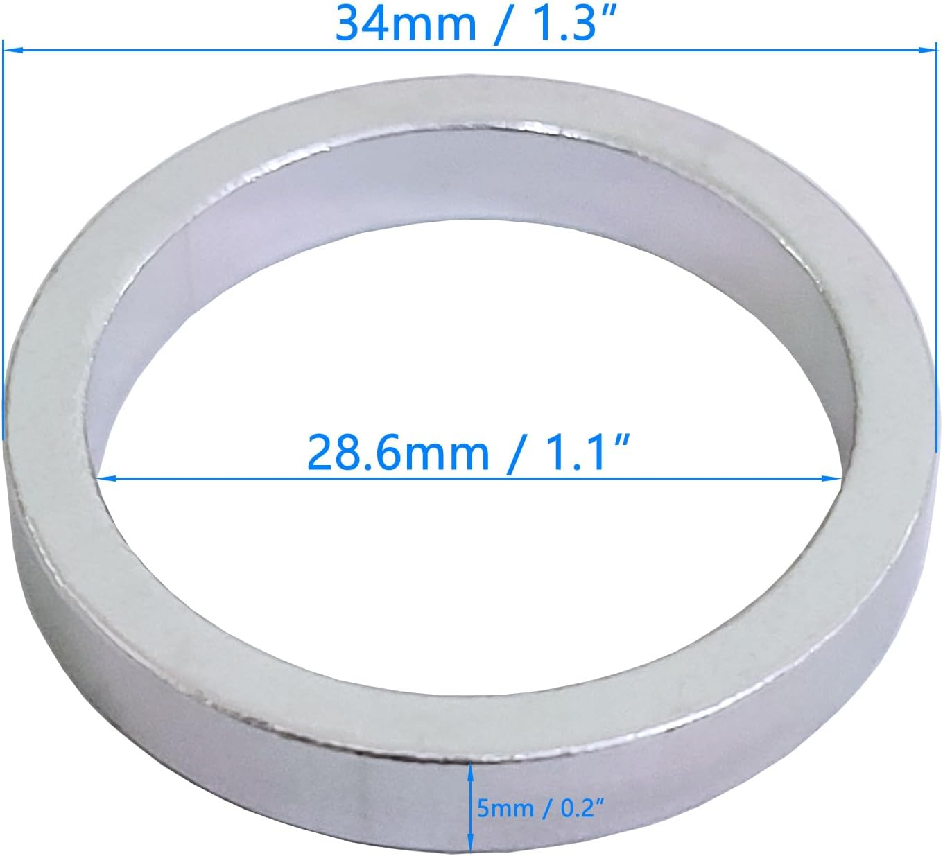 10X Bicycle Head Stem Spacer Replacement Head Tube Spacer Aluminum Alloy Headset Washer Accessories Compatible with Front Stem Fork MTB Bike BMX Mountain Bike image number 3