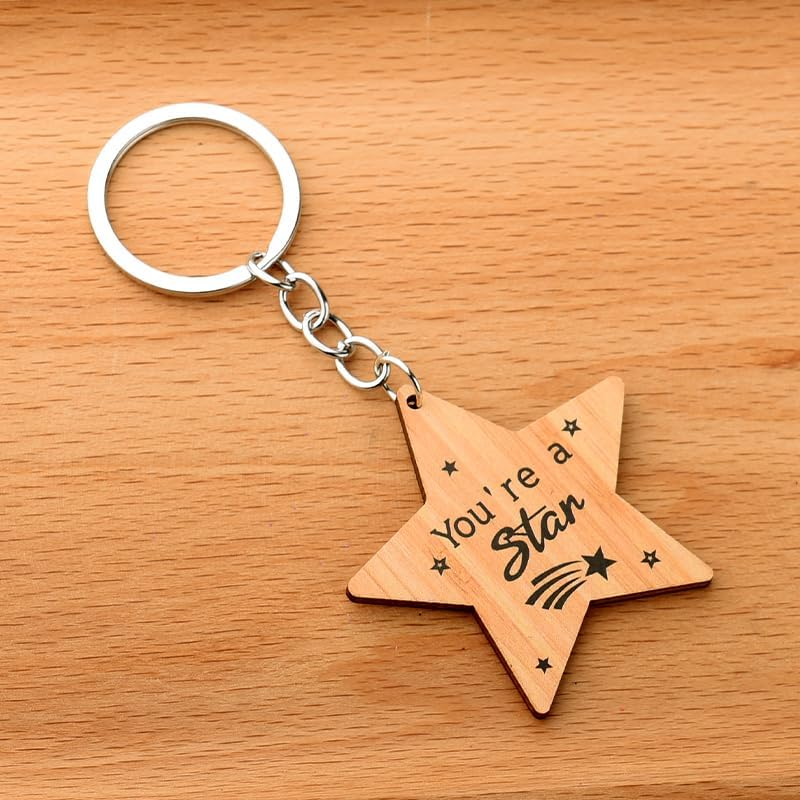 Preschool Graduation Gifts for Students Class Inspirational Gifts for Daughter Son Encouragement Presents for Granddaughter Grandson Motivational Keychains for Teens Students You Are a Star Keychain image number 6