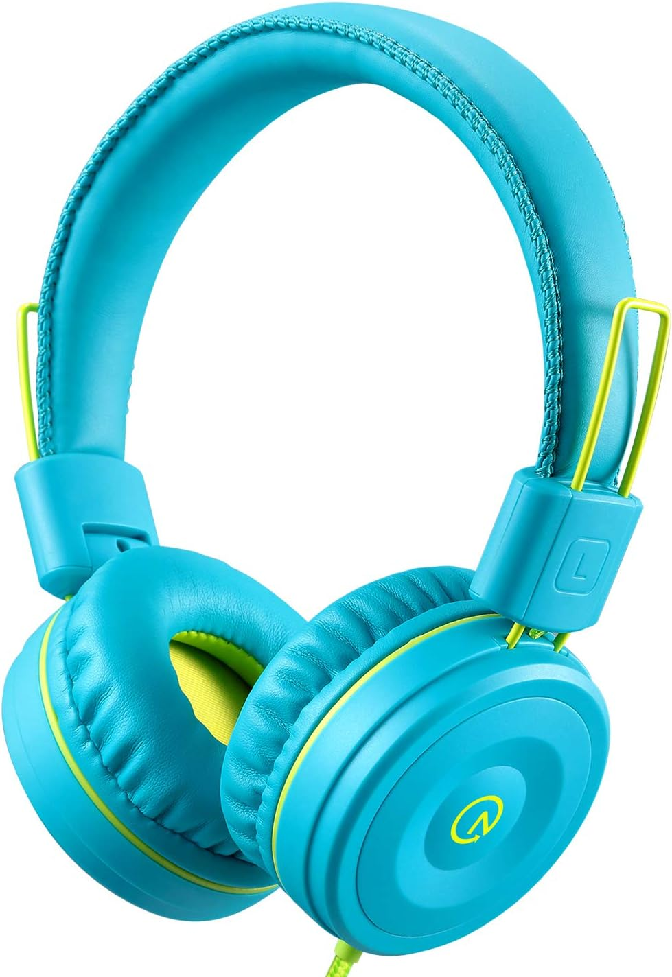 Kids Headphones-Noot Products K22 Foldable Stereo Tangle-Free 3.5Mm Jack Wired Cord On-Ear Headset for Children/Teens/Boys/Girls/Smartphones/School/Kindle/Airplane/Plane/Tablet (Teal/Lime)