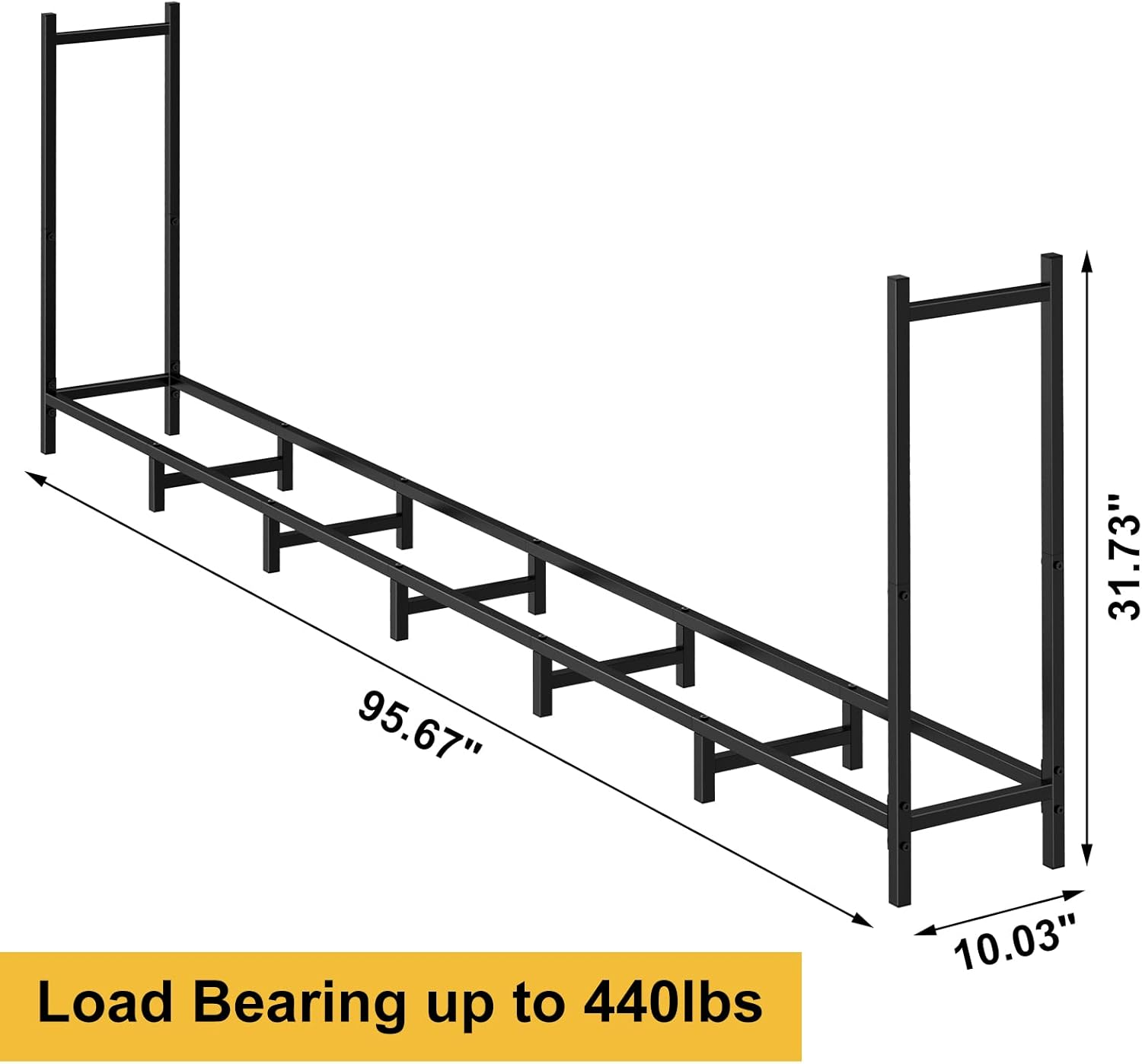 LIANTRAL Firewood Rack Outdoor 8-Ft Heavy Duty Firewood Rack Stand Log Holder Fireplace Wood Storage Stacker Outside image number 2