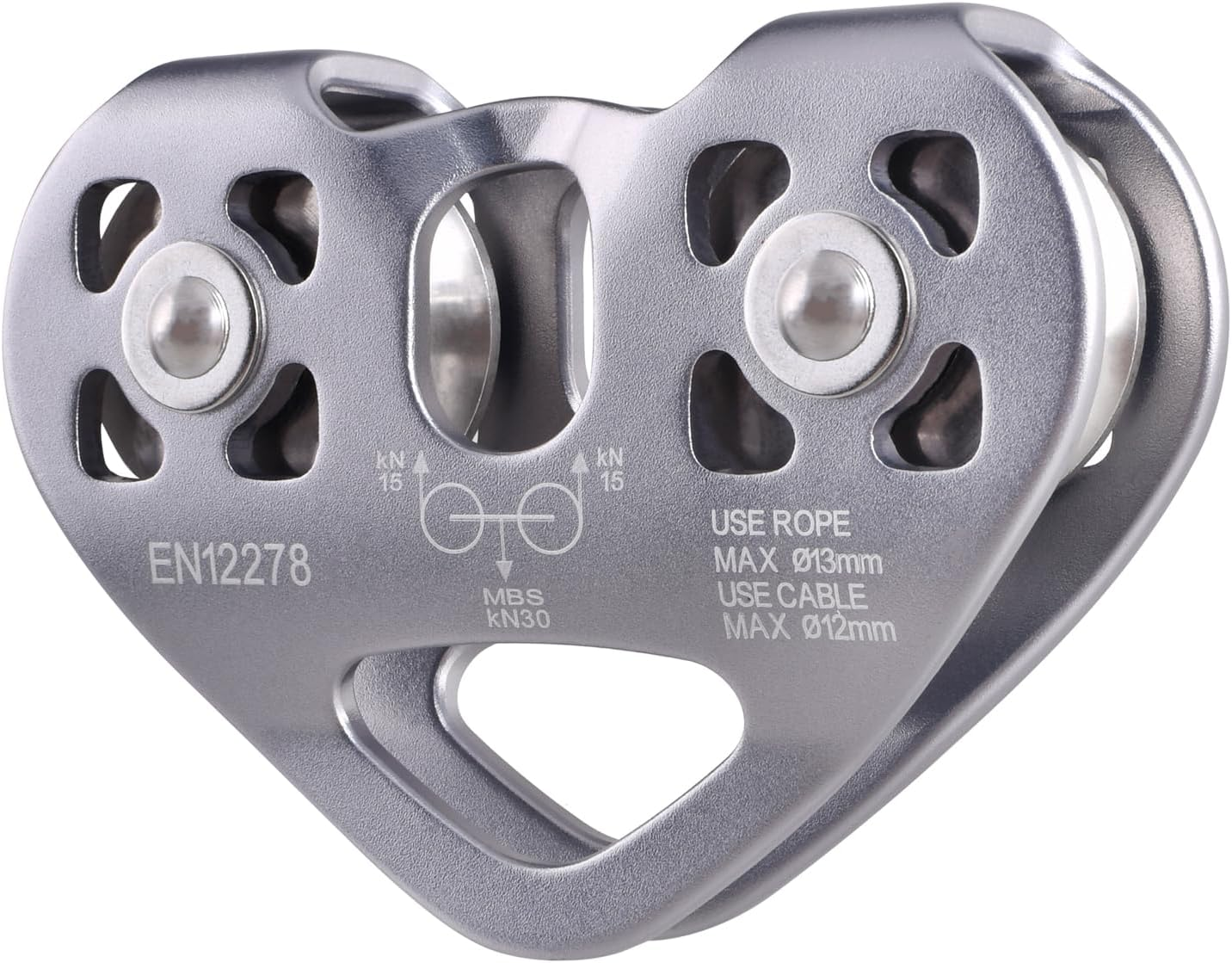 TRIWONDER 20Kn Climbing Pulley Rescue Pulley Single Sheave Aluminum Fixed Eye Rock Rope Pulley