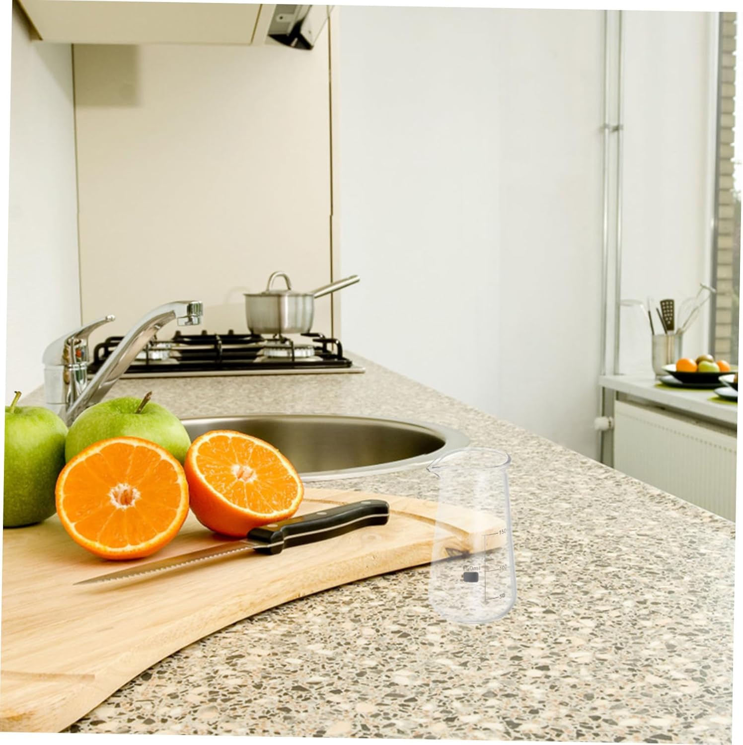 INOOMP Glass Milk Frothing Pitcher with Scale Measuring Cup Small Capacity Creamer Container for Espresso Coffee Tea Brewing Dishwasher Safe Stylish Design image number 6