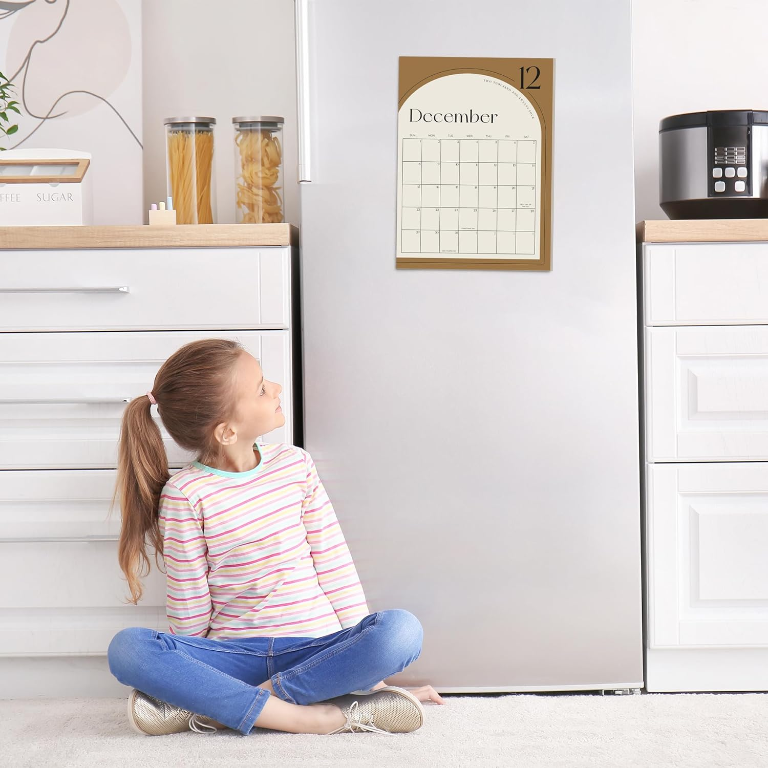 Aesthetic 2025 Magnetic Fridge Calendar - Runs until December 2025 - the Perfect Monthly Refrigerator Calendar with Minimal Designs for Easy Organizing image number 5