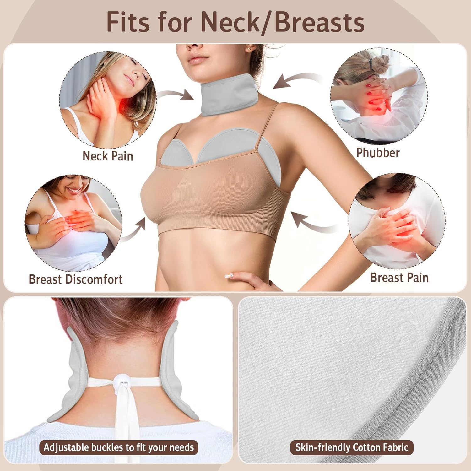 QYCHHJ 8PCS Castor Oil Pack Wrap Kit Reusable Organic Flannel with Heating Pad for Liver Detox, Comfort Sleep, Inflammation Adjustable Elastic Strap Flannel Cotton Machine Washable, Gray image number 6