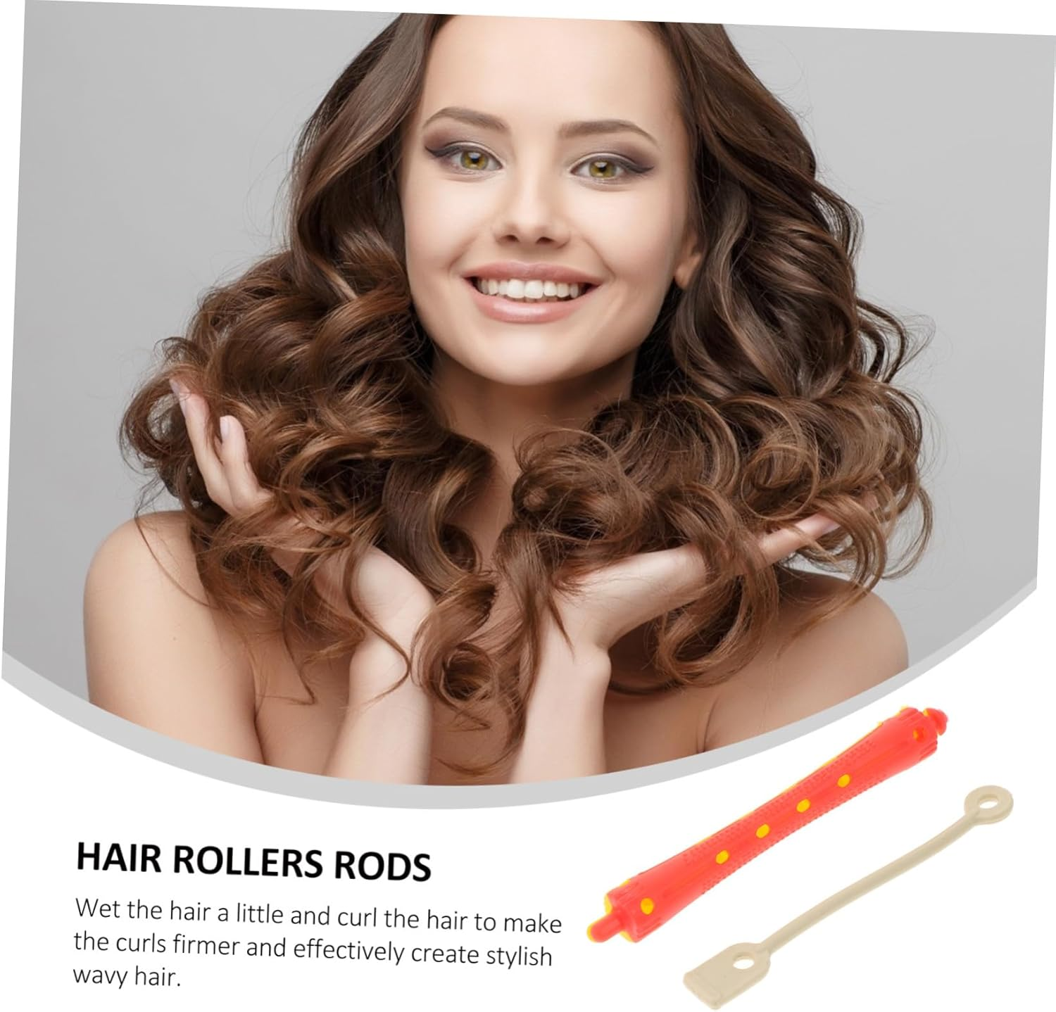 Ipetboom Pack of 24 Hollow Rollers with Elastic Band, Natural Curler, Barber, Perm Bars, Perm Rods, for Hair, Curling Irons, Cold Perms, Cold Burning, Plastic Hair Stick for Men image number 5