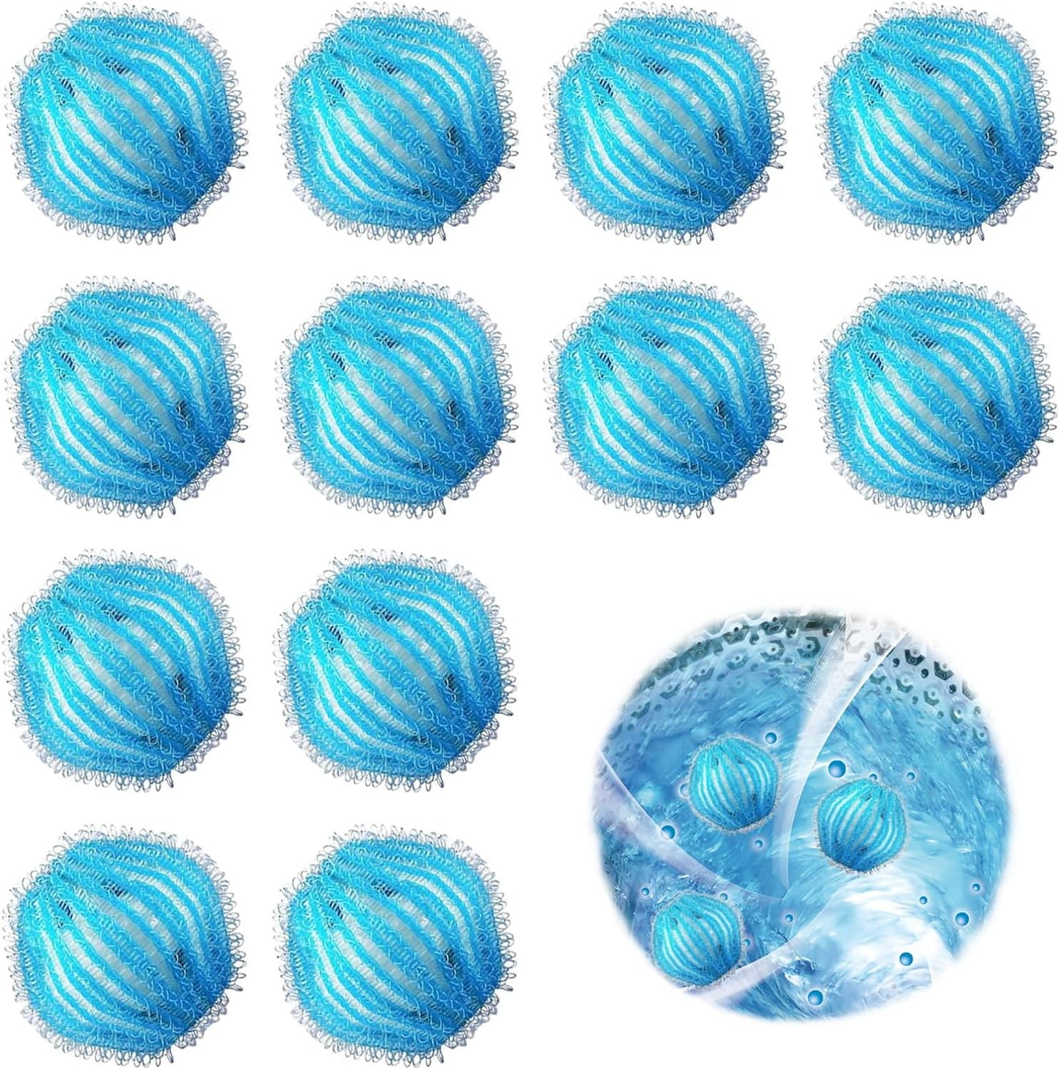 12 Pcs Pet Hair Remover for Washing Machine, Cat/Dog Hair Remover, Pet Hair Remover Hair Catcher for Washing Machine Household, Reusable Dryer Washing Balls Hair Lint Remover Laundry Ball image number 1