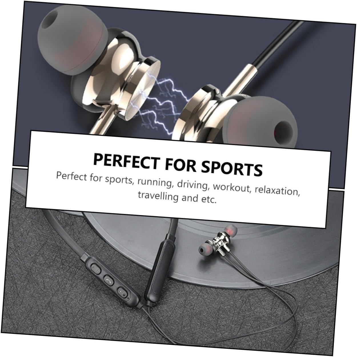 CIYODO Neck-Mounted Headphones Wireless Stereo Earbuds for Running Sports Magnetic Design Lightweight and Comfortable Fit image number 3