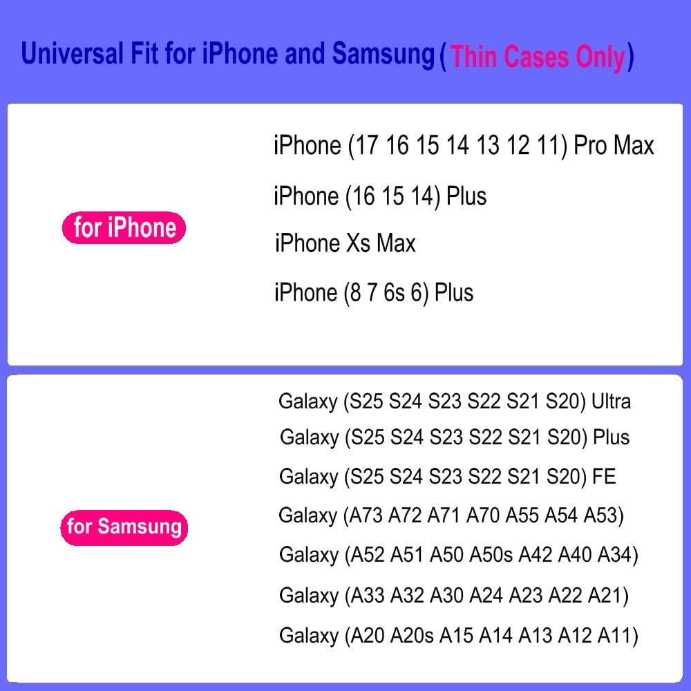 Horizontal Dual Phone Holster Pouch Case for 2 Phones, Nylon Double Decker Belt Clip Case for Iphone 11 Pro Max/Xs Max/8 Plus, Samusng Note 8/9/10 Plus, Galaxy S9 Plus/S10 plus with Thin Case image number 3