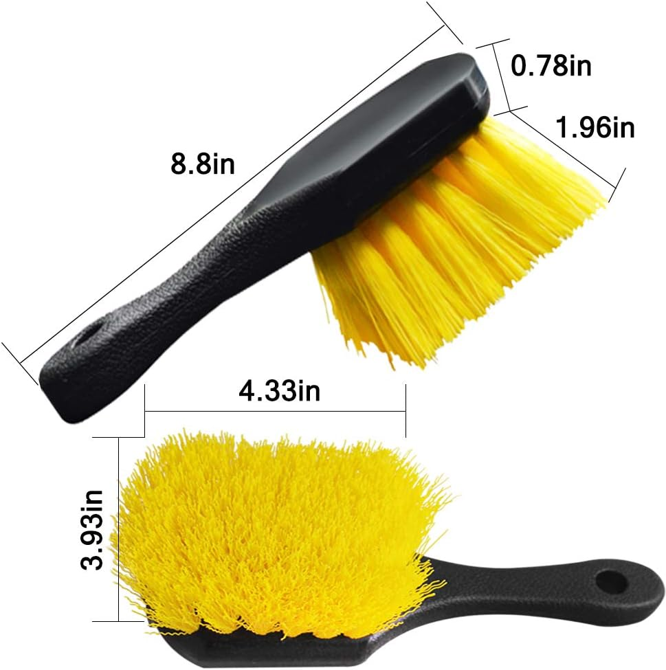 2 Set Wheel & Tire Brush Cleaner for Car, Finegood Wheel Brushes for Cleaning Wheels Auto Wheel Cleaning Brush Bristle Brush Cleaning Tools image number 3
