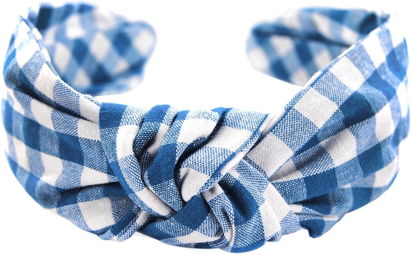 Axy Vintage Look Checked Headband &ndash; Beautiful Women'S Headband Hair Accessories HR34K (Black Blue)