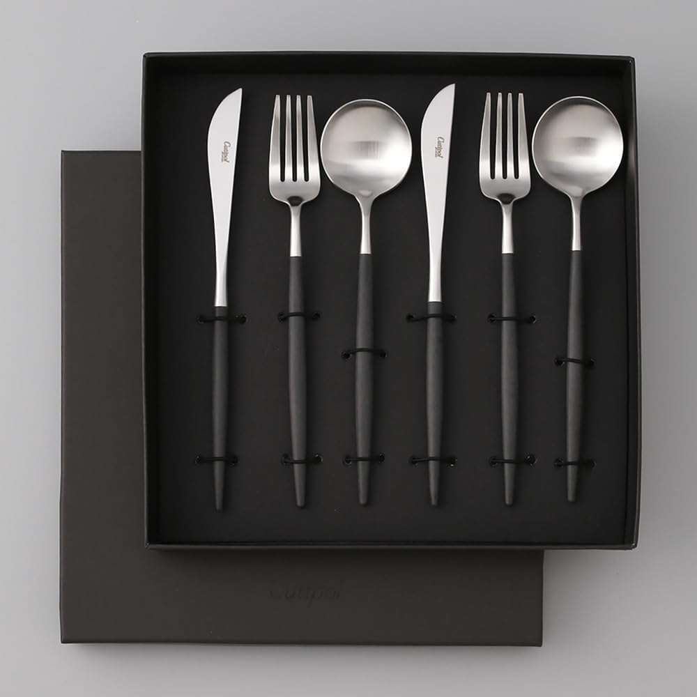 Cutipol GOA Black Silver Dinner Set, 6 Pieces