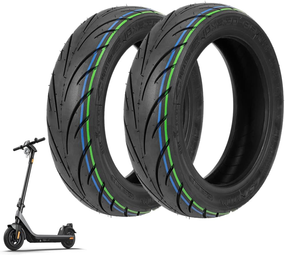 VOLOHAS 10 X 2.30-6.5 Offroad Tubeless Tyres for NIU Kqi2/Kqi2 Pro Electric Scooter Accessories Front/Rear Wear-Resistant Vacuum Tyres Non-Slip Thick Tyre Replacement Wheels Valve (Pack of 2)
