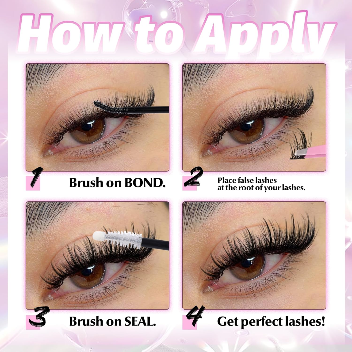 Natural Lash Clusters Kit Spiky Cluster Eyelash Extension 120 Pcs CC Curl Manga Eyelash Clusters 10-16MM Wispy Individual Lashes Kit with Bond and Seal and Tweezers by Mavphnee image number 5