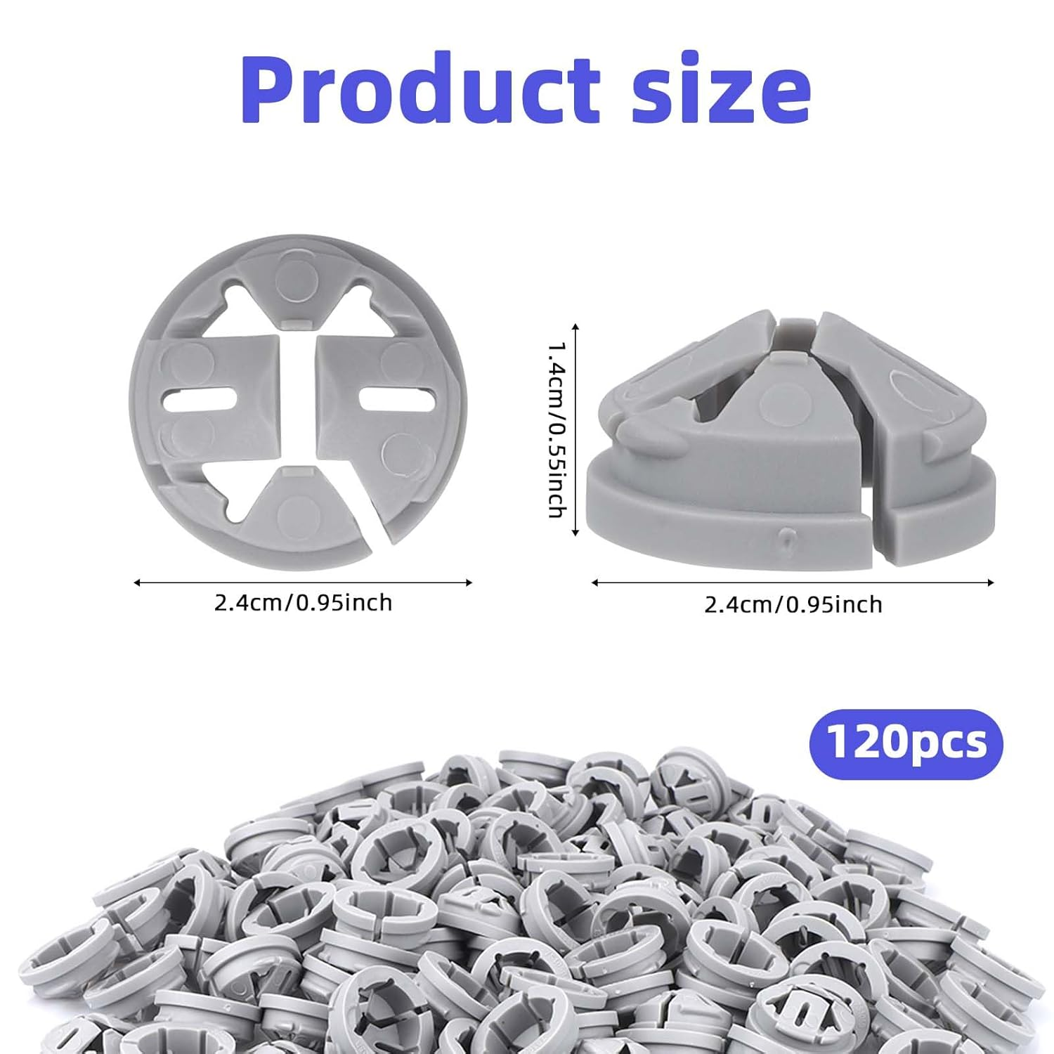 BOXOB 120Pcs Non-Metallic Push-In Cable Connectors, 3/8-1/2 Inch Electrical Box Wire Connectors Practical Conduit Fittings for Junction Box, Fits 1/2 Inch Knockouts (Gray) image number 2