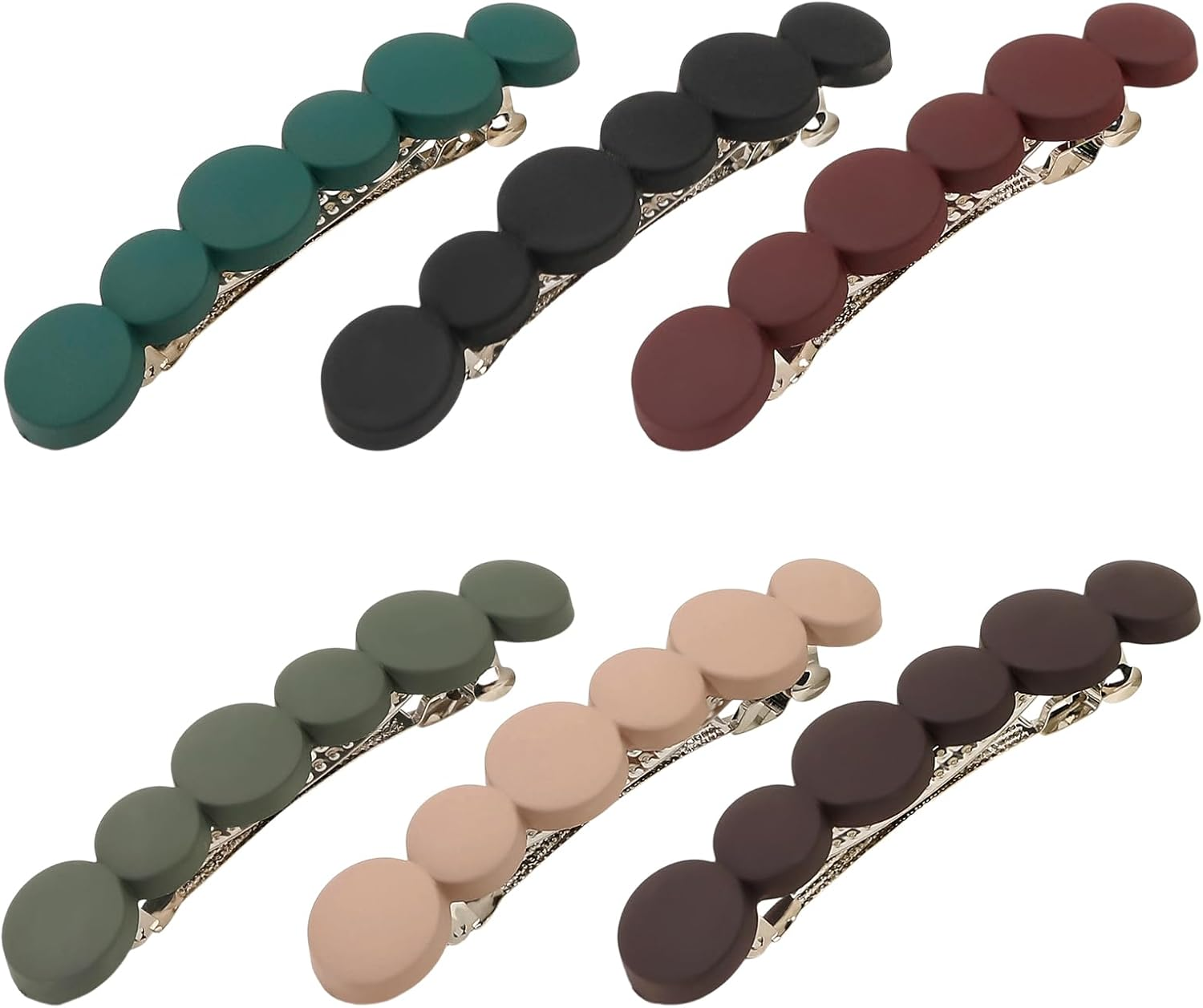 Pack of 6 Automatic Hair Clips, French Elegant Hair Clips, Vintage Hair Accessories Set, Non-Slip Ponytail Holder Clip for Women Girls Fine and Medium Thick Hair (9 Cm) image number 5