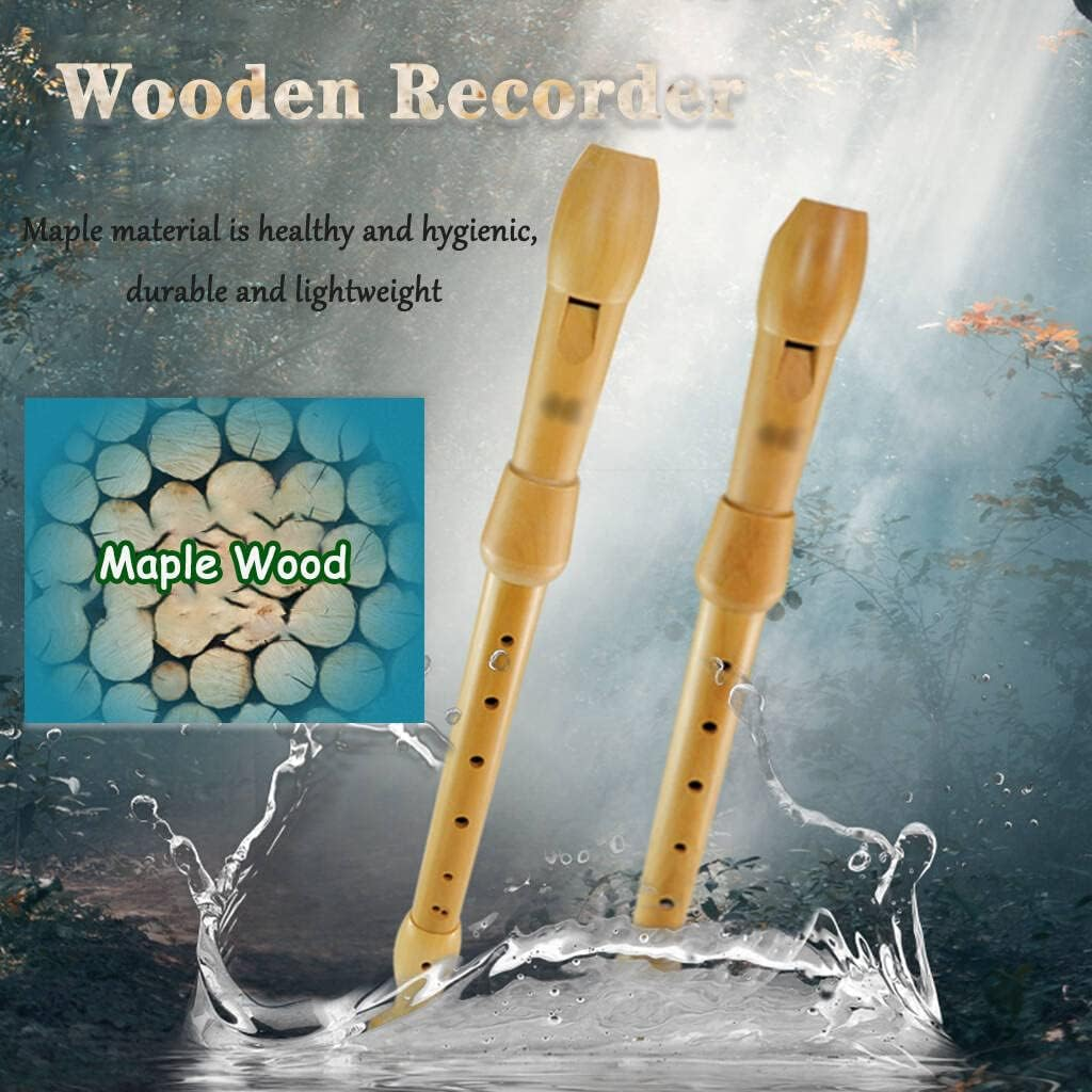 Recorders Instrument, German Recorders 8 Holes for Beginners, Baroque Recorders 3 Piece for Professional, Maple Wood F Key Alto Flute Instrument, with Cleaning Stick,Storage Bag image number 4