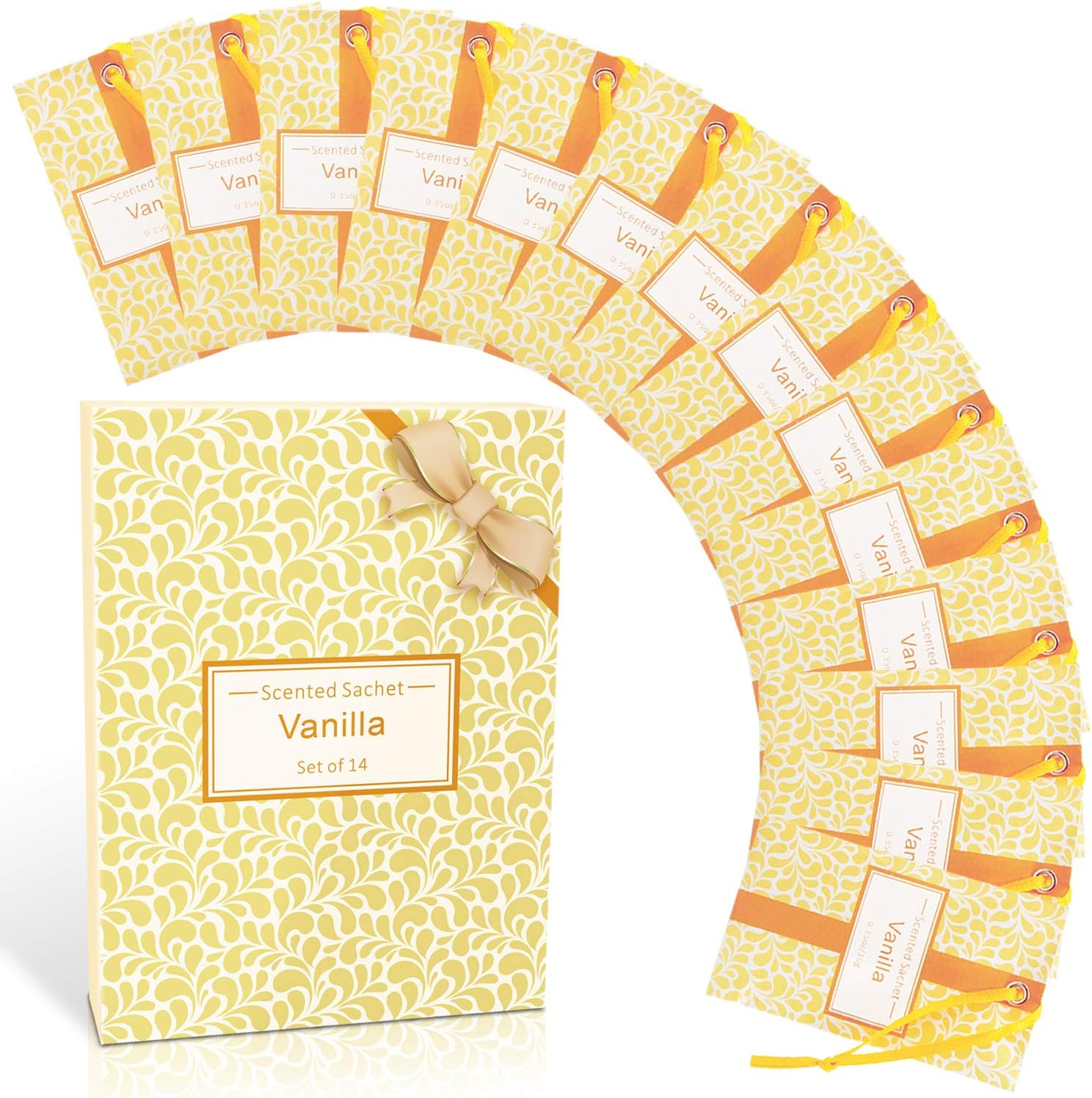 LA BELLEF&Eacute;E Scented Sachet,14-Packs Vanilla Fragrance Packets Perfume Envelopes Sachets, Idea Home, Wardrobe, Drawer, Car, Closets Vanilla Schets-14 image number 6