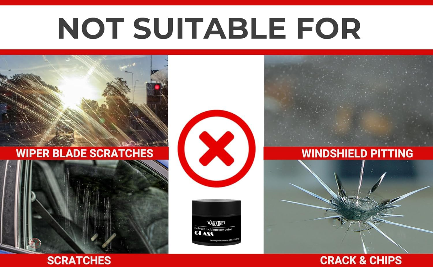 WANXINPT Glass Polish 2.82Oz (80G) Cerium Oxide High Grade Glass Polishing Powder - TREO 99% - 3.5 Microns, Scratch Remover, Polishing Compound (For All Glass Polishing) image number 3