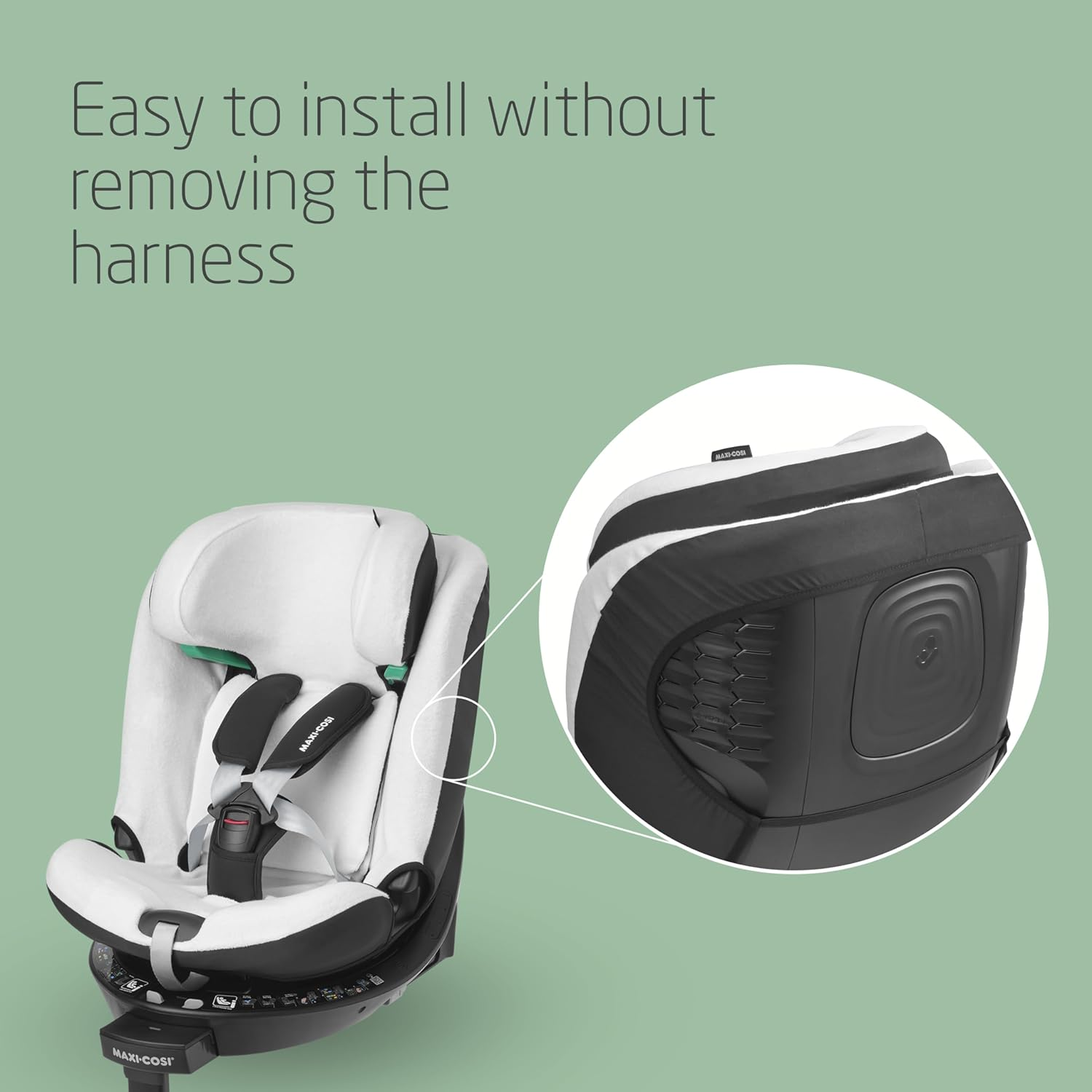 Maxi-Cosi Organic Cotton Car Seat Cover for Emerald 360 S, Baby Car Seat Cover, Soft, Breathable and Moisture-Absorbing Material, Machine Washable, Natural White image number 1