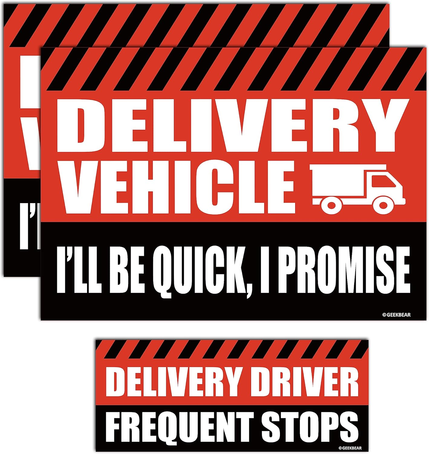 GEEKBEAR Delivery Vehicle Car Magnet (Set of 3)&hellip; (Red)