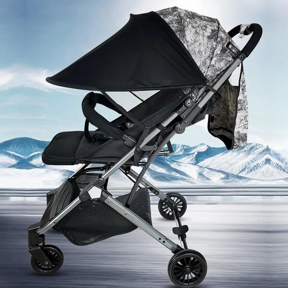 Pram Sun Shade Cover Baby Sunshade UPF 50 + Adjustable Sun Shade Canopy Breathable Pram Sun Shade for Pushchair Stroller Buggy Pram image number 5