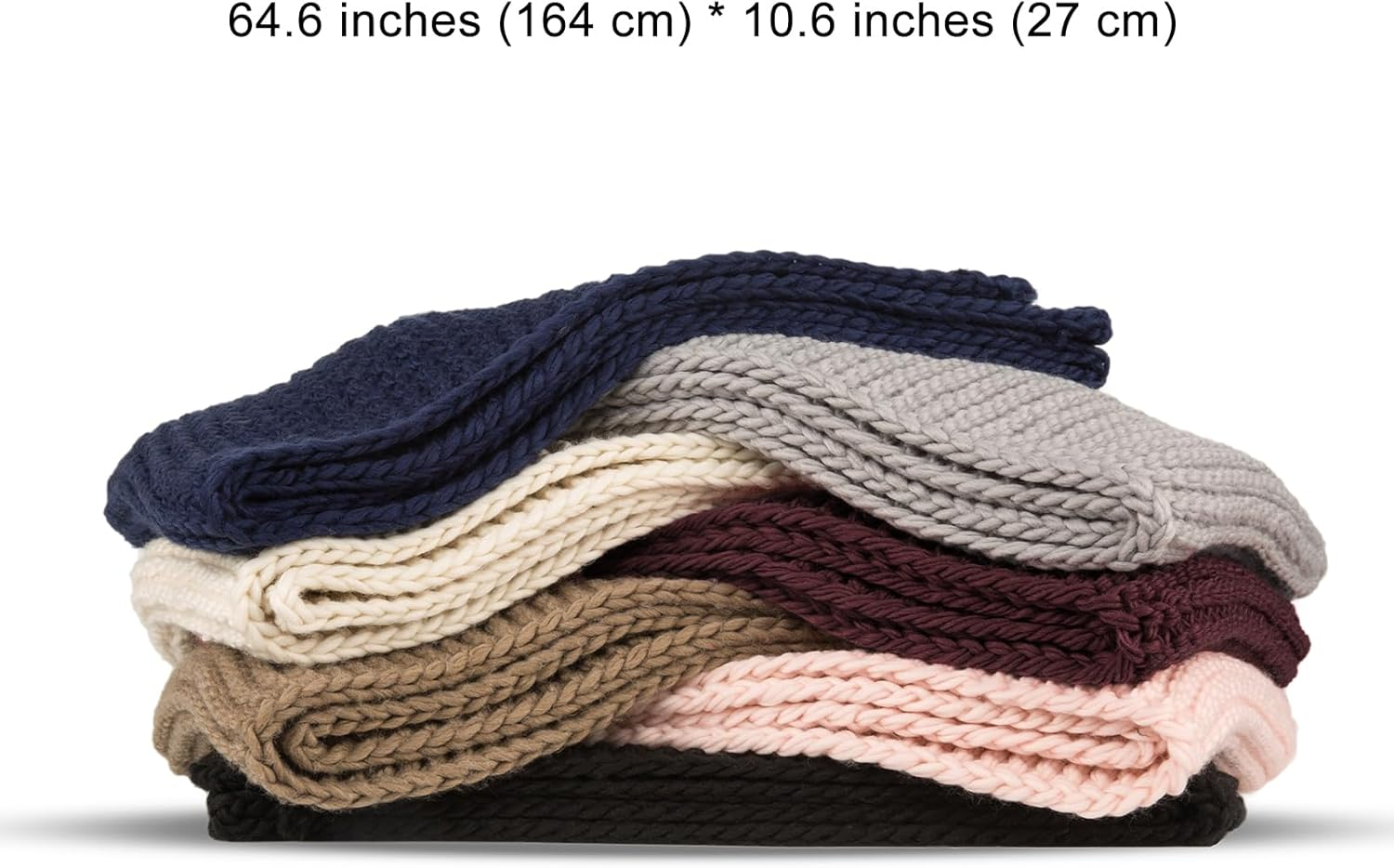 Surblue Winter Chunky Knit Scarf Warm Thick Wrap Pattern Long for Men and Women for Outdoors image number 1