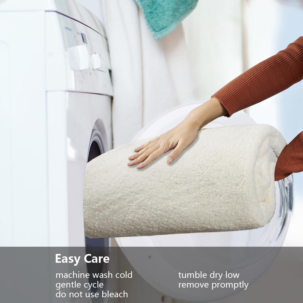 STONECREST Recliner Chair Cover, Sherpa Slipcover, Stay in Place (White/Beige, 23"(58CM) Regular Recliner) image number 3