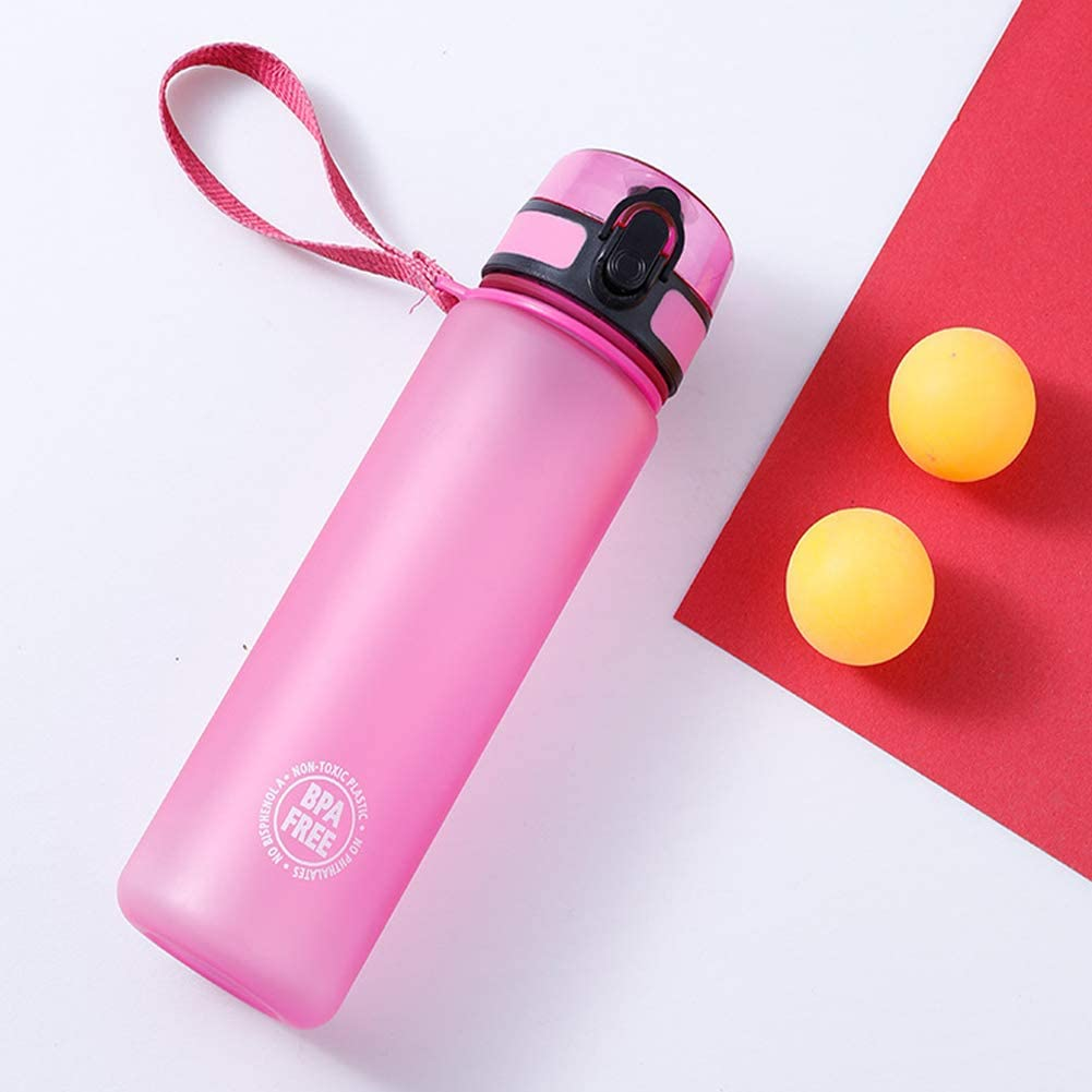 Kids Water Bottle for School,13Oz 600ML BPA Free Lightweight Durable Leakproof Drinks Bottle,Fits Kids Hand Perfectly,Lockable One Handed Operating Chug Lid,Reusable Child Sport Bottle for Girls(Pink) image number 4